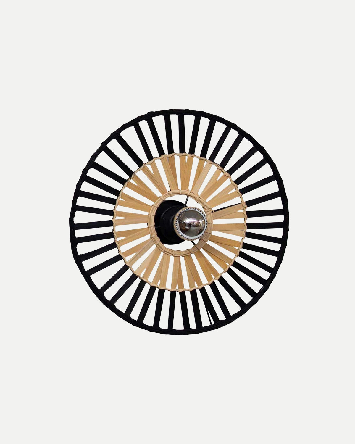 Natural Bamboo Ceiling Light - Black
