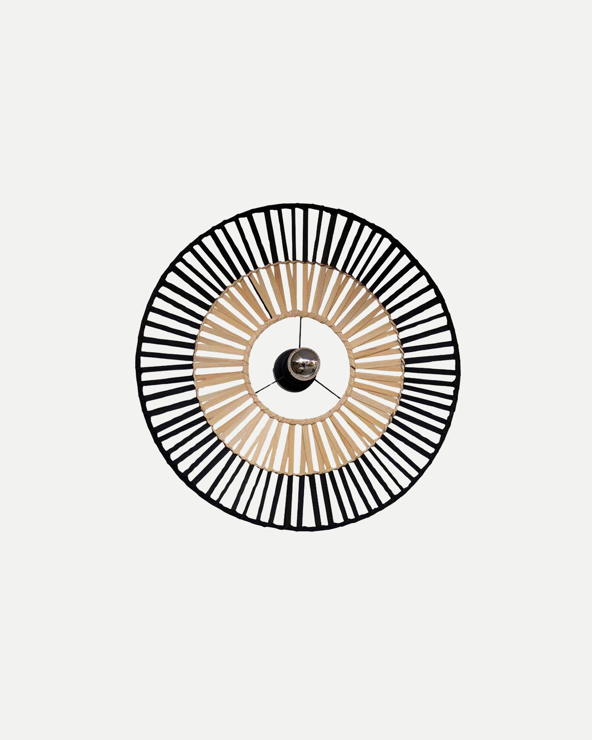 Natural Bamboo Ceiling Light - Black