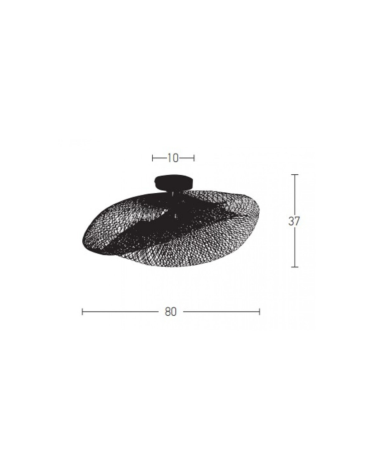 Bamboo Ceiling Light - Black
