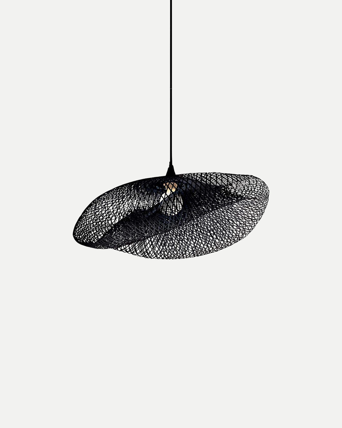 Natural Bamboo Pendant Light - Black
