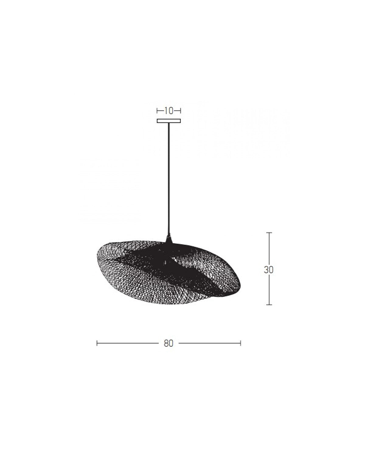 Natural Bamboo Pendant Light - Black