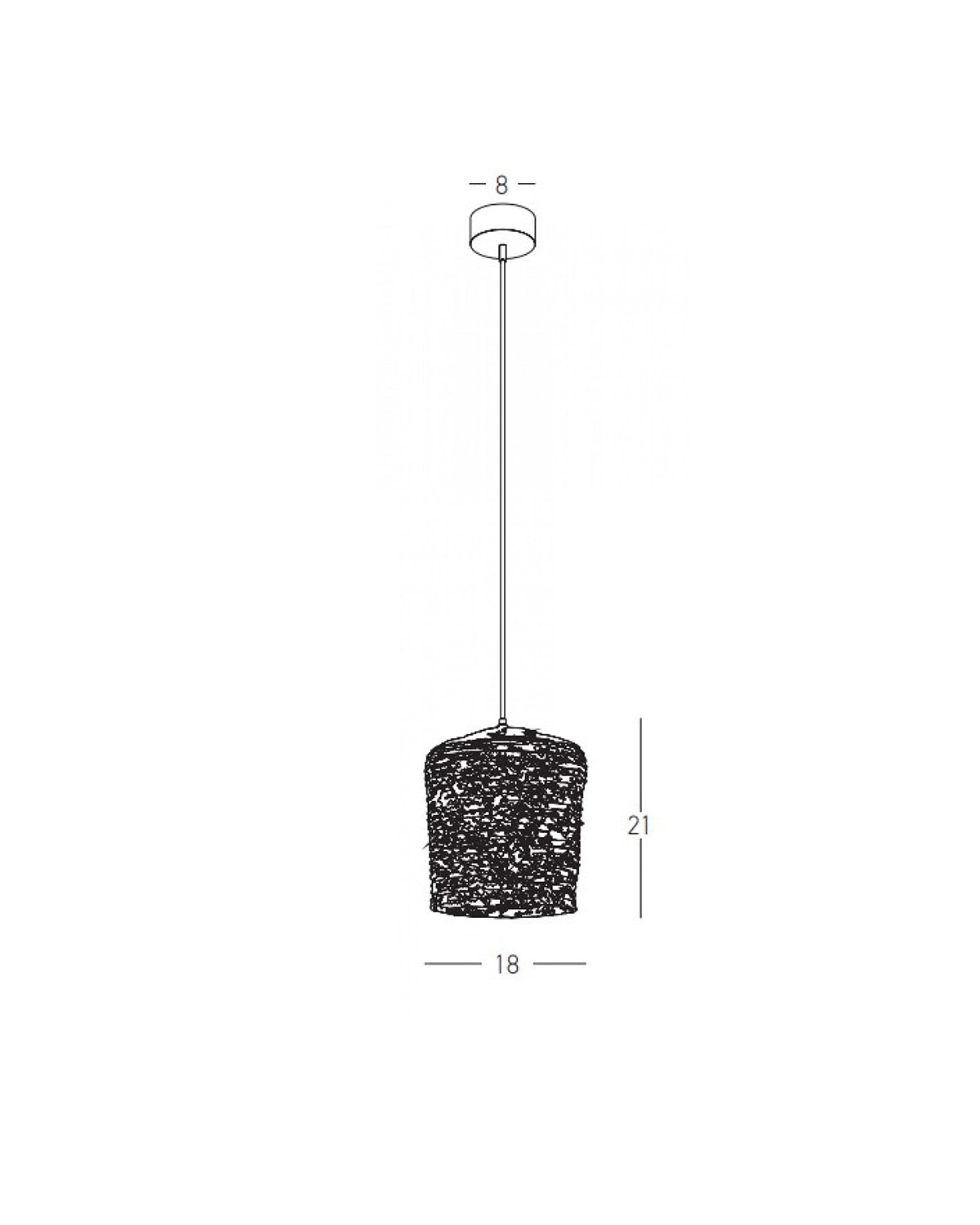 Natural Braided Wheat Pendant Light