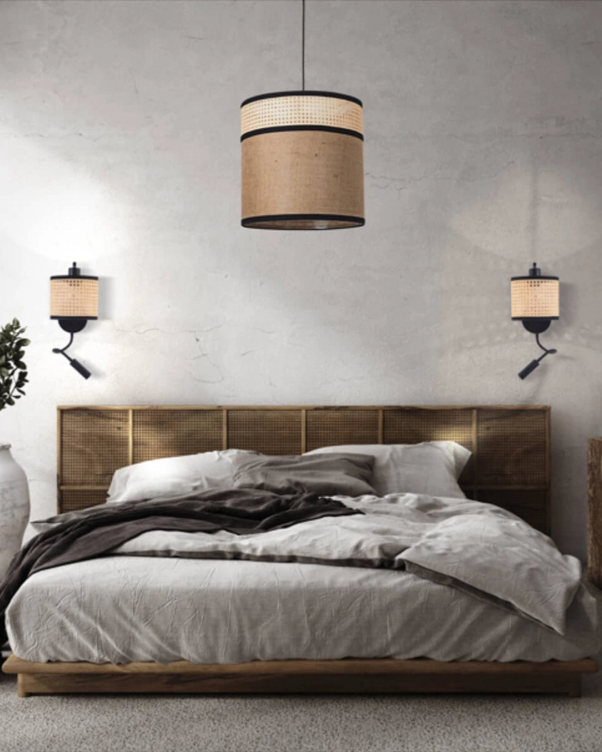Natural Burlap Pendant Light