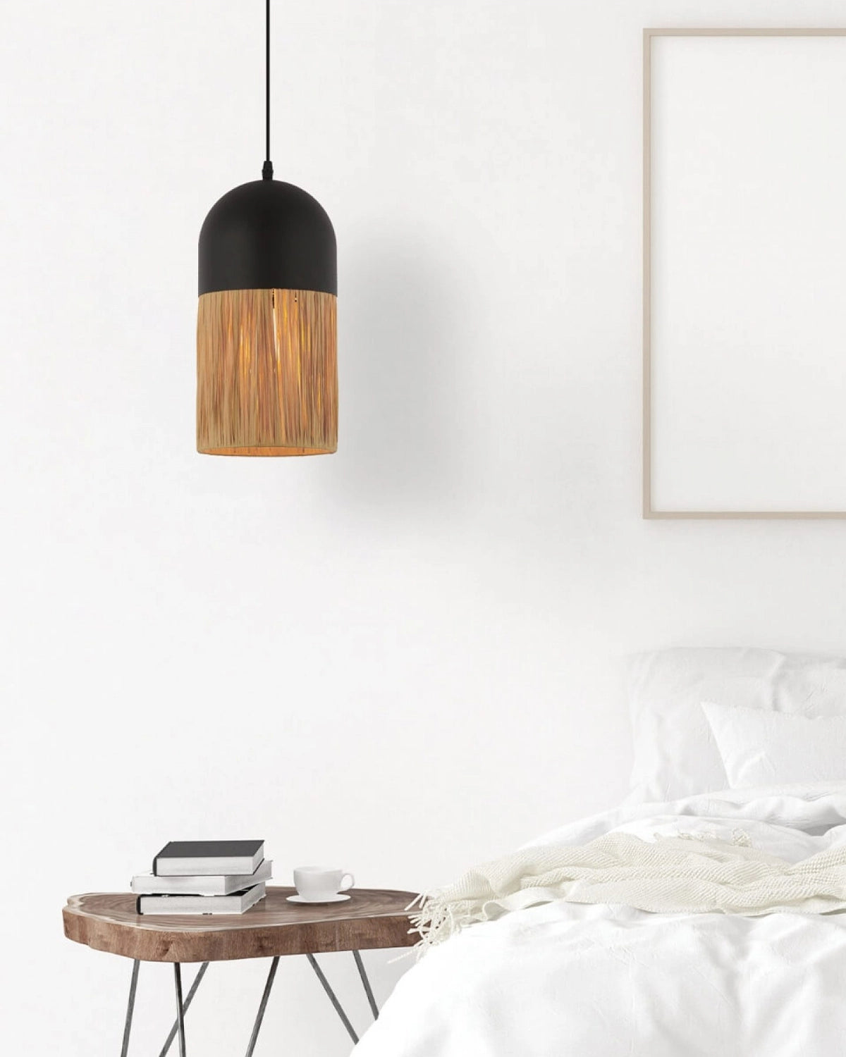 Natural Paper Pendant Light - Tube