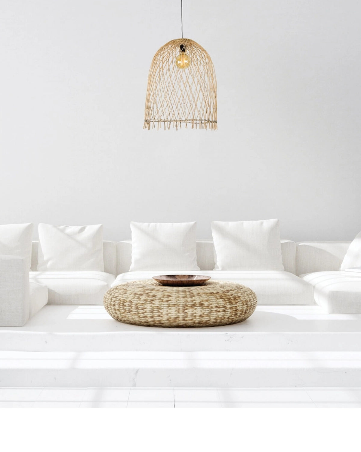 Natural Rattan Pendant Light - Dome