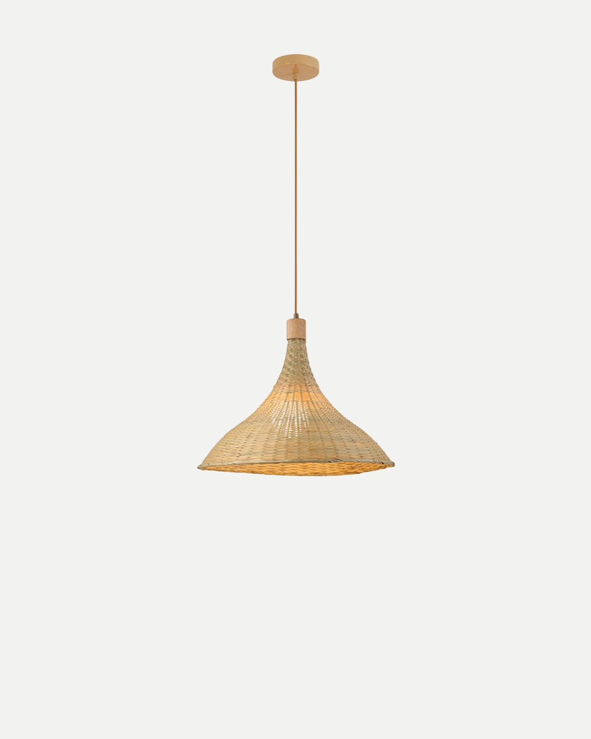 Natural Rattan Pendant Light - Trumpet
