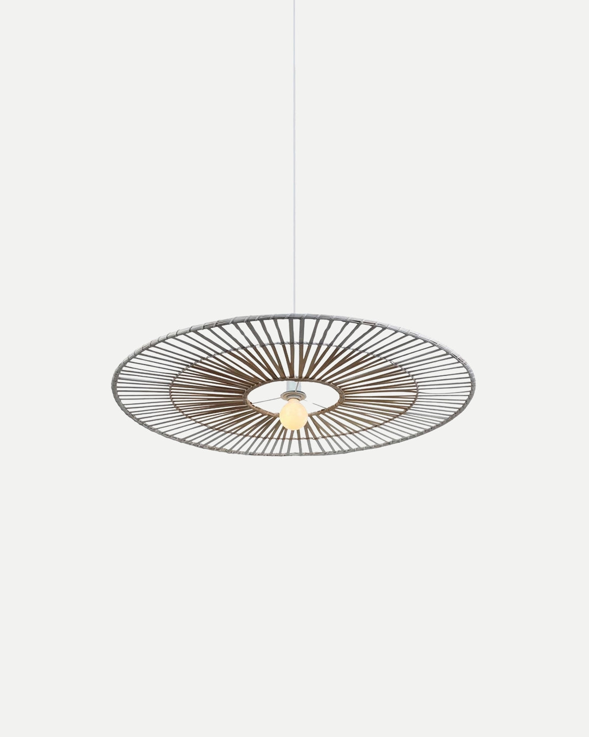 Natural Bamboo Pendant Light - White