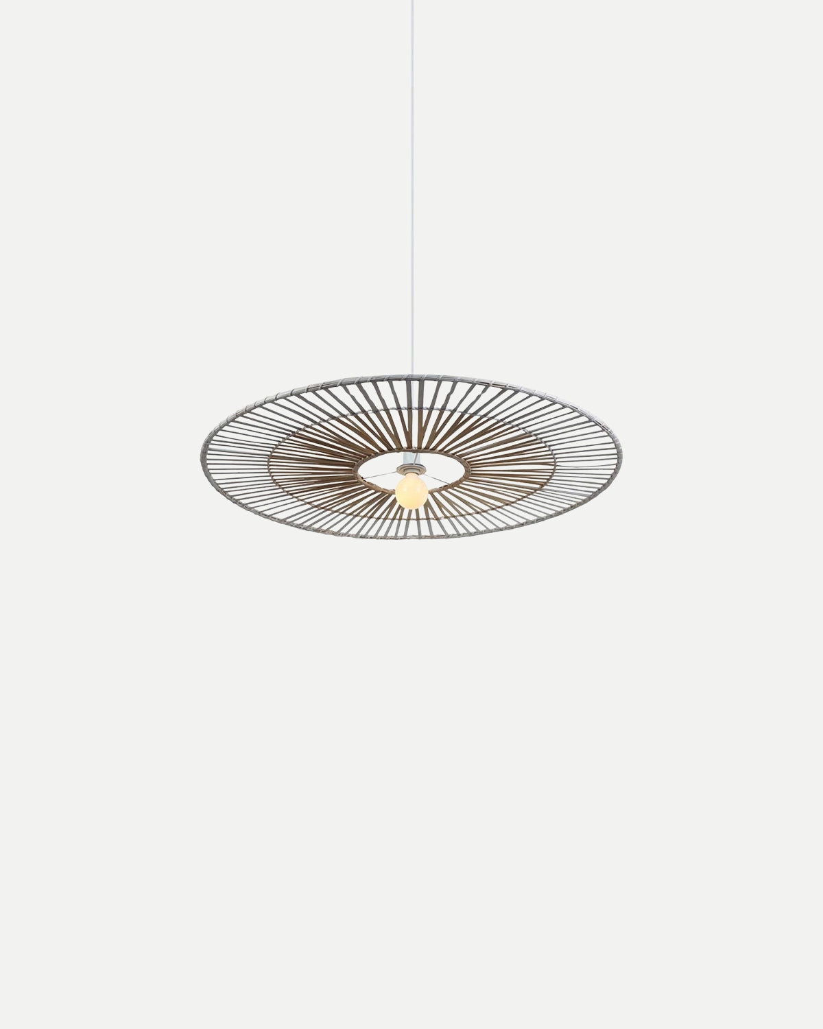Natural Bamboo Pendant Light - White