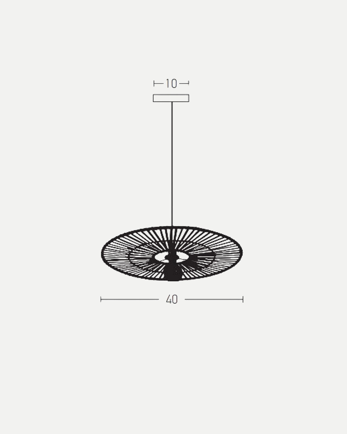 Natural Bamboo Pendant Light - Black