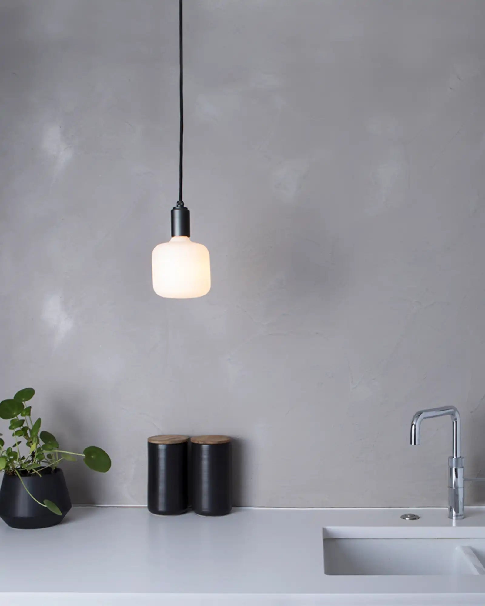 Oblo Pendant Light by Tala featured within a contemporary kitchen | Nook Collections