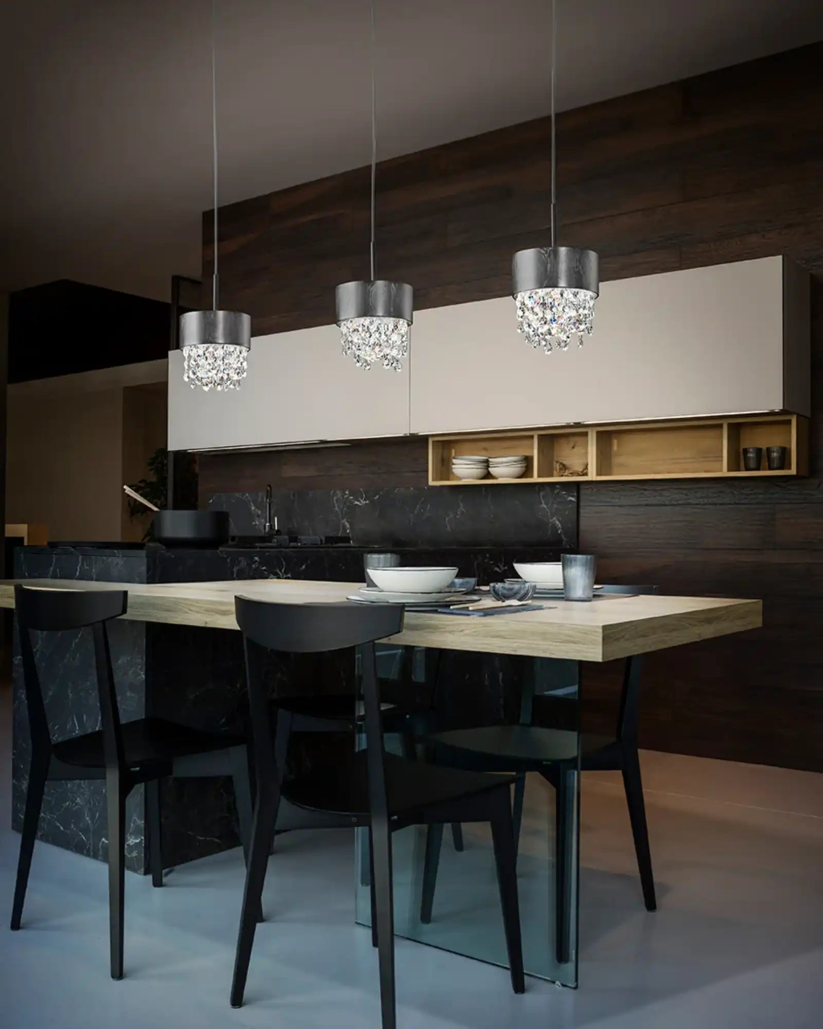 Ola Pendant Light by Masiero Lighting featured within a contemporary dining | Nook Collections