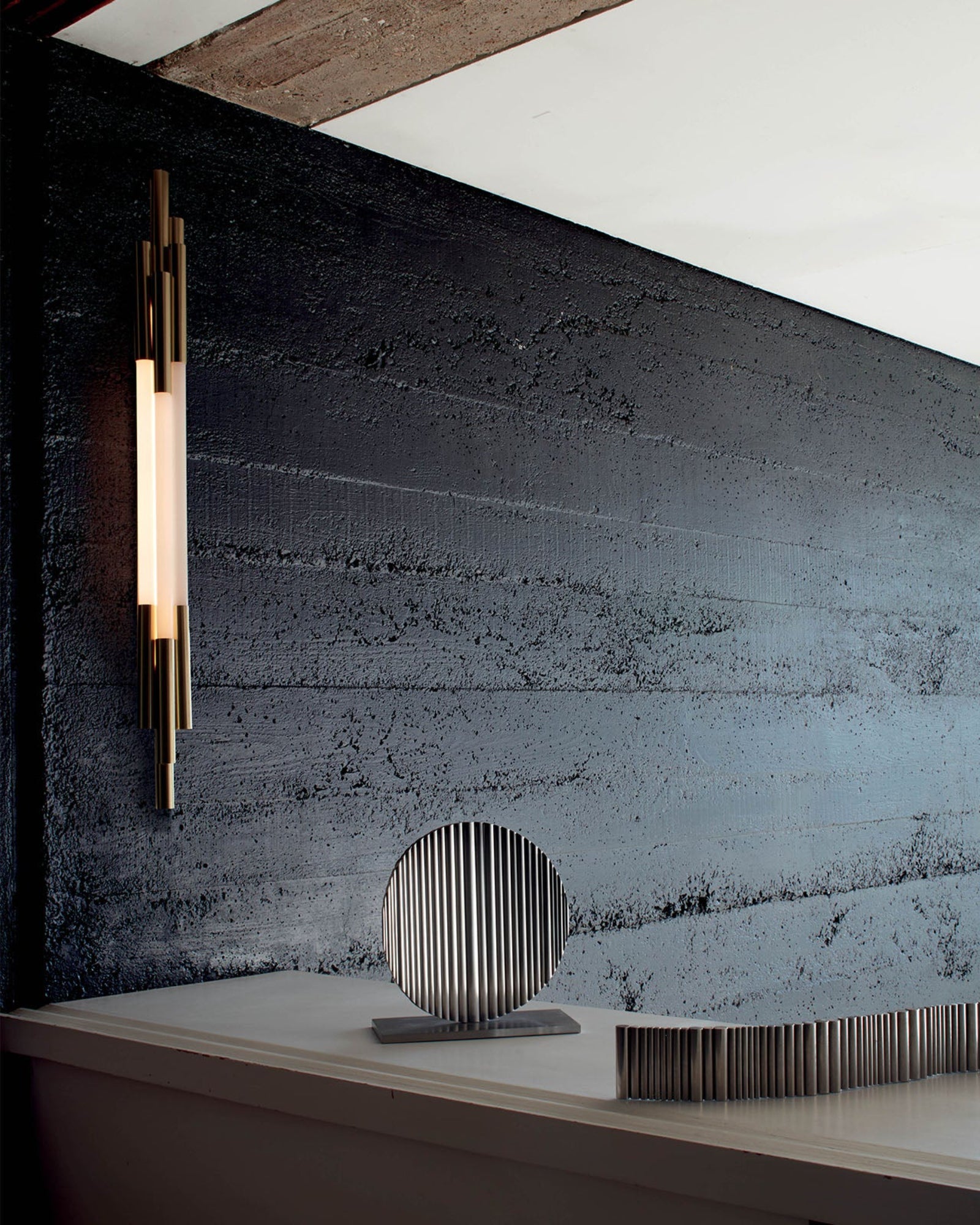 Org Wall Light by DCW Interiors featured in a modern contemporary living room | Nook Collections