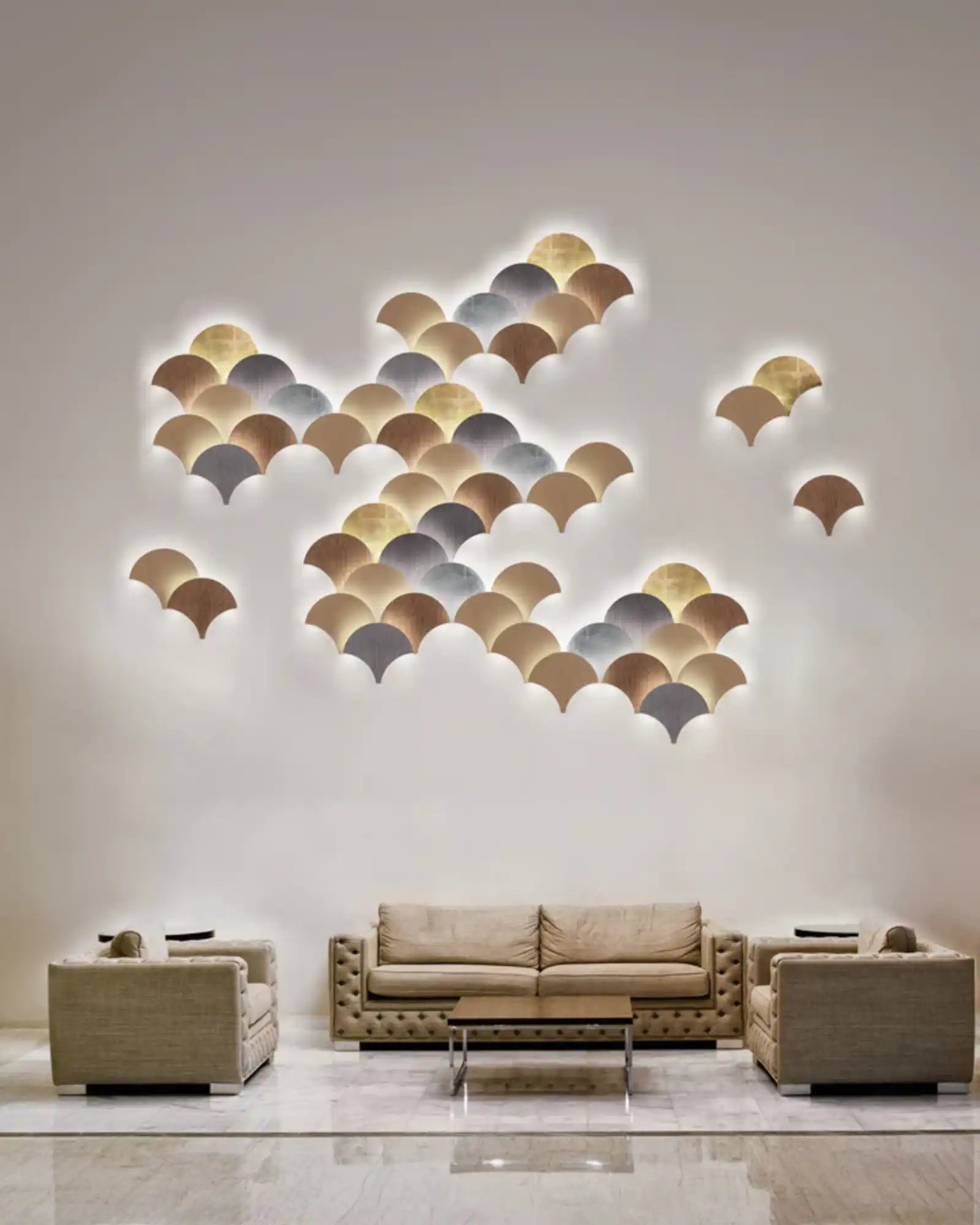 Palm Wall Light by Masiero Lighting featured in a hotel lounge | Nook Collections