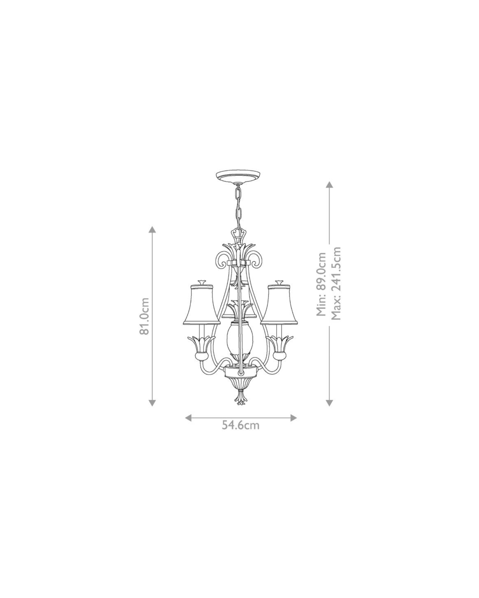 Plantation 3lt Chandelier