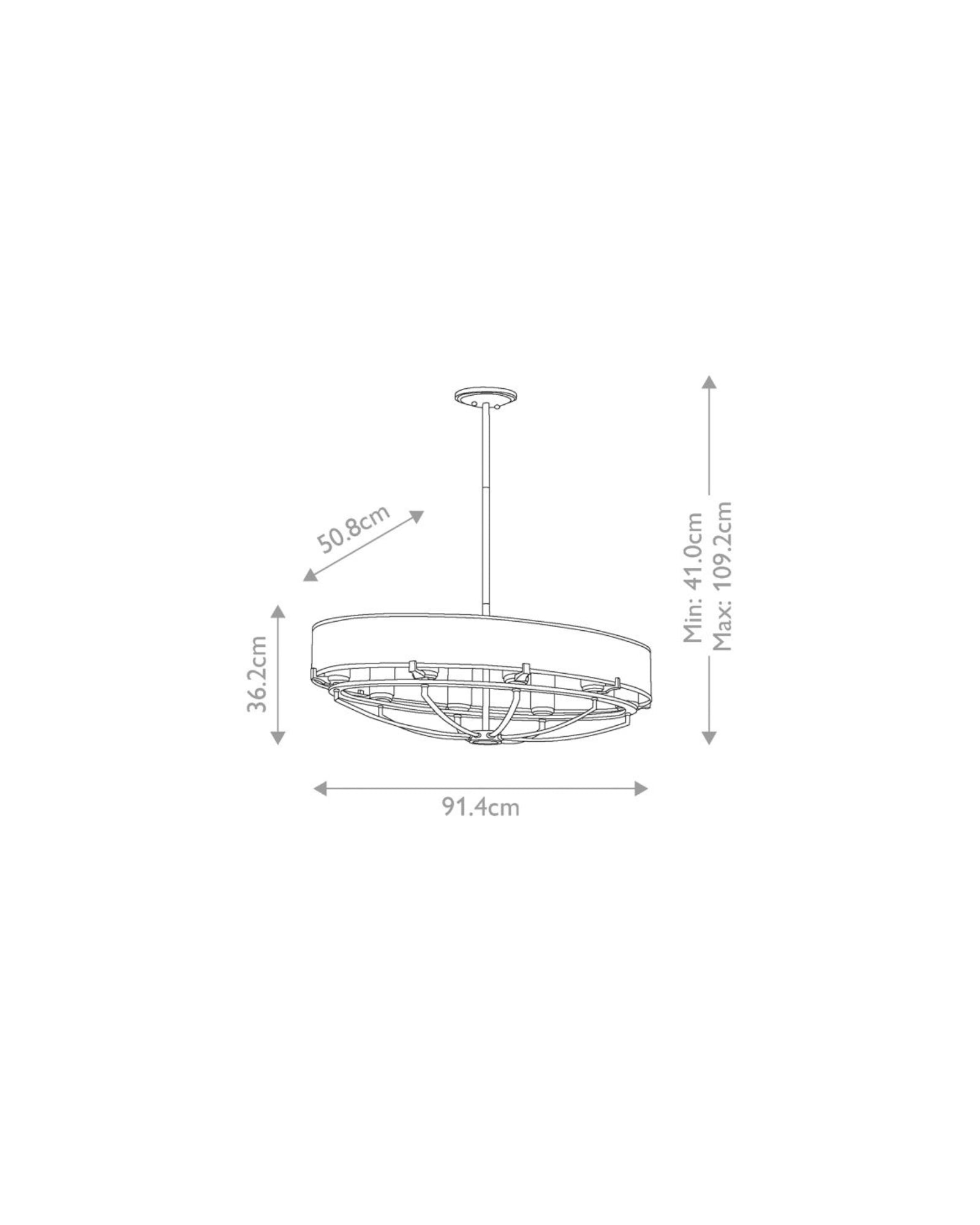 Saldana 8lt Oval Chandelier