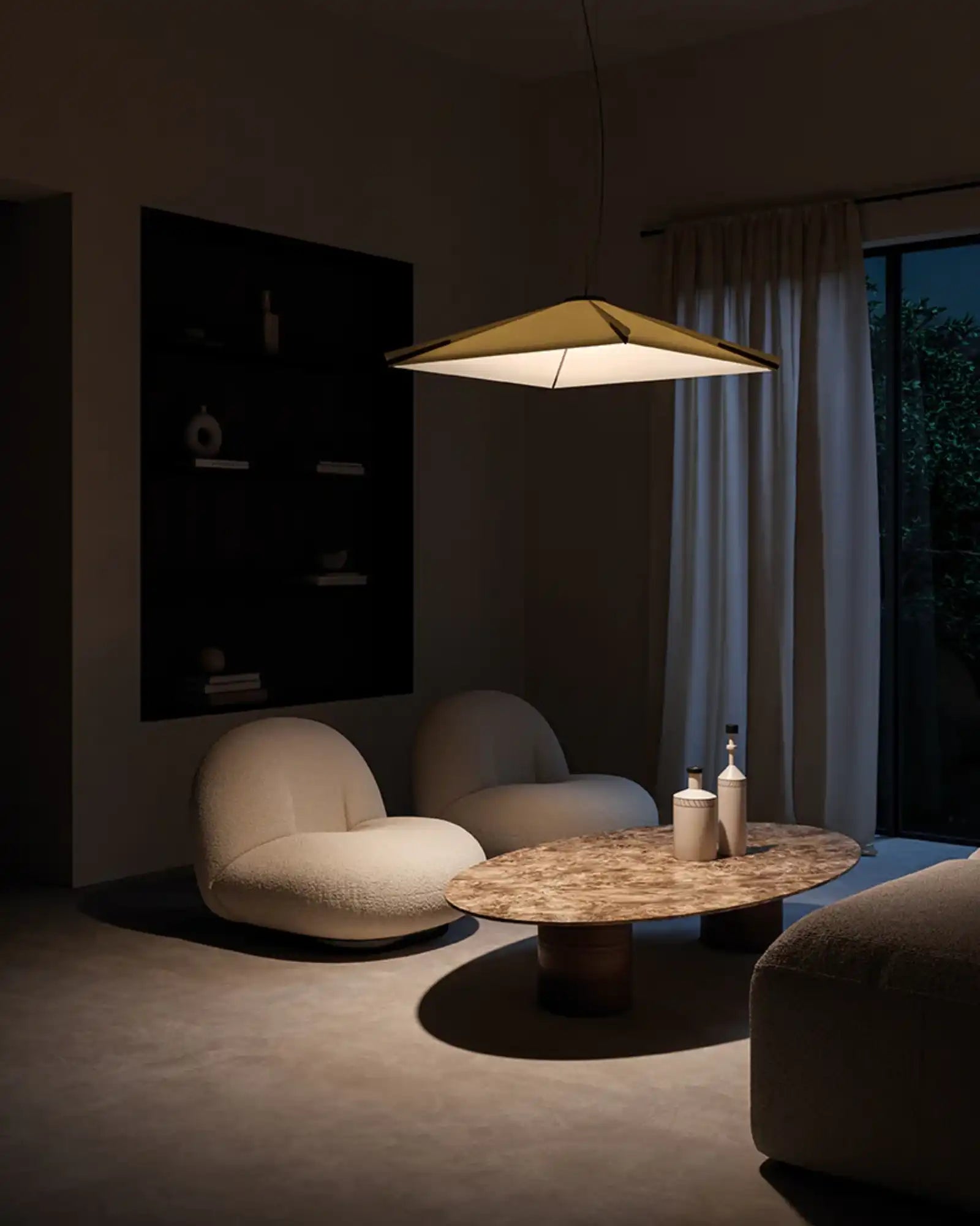 Salina Pendant Light by Axo Light featured within a contemporary living room | Nook Collections