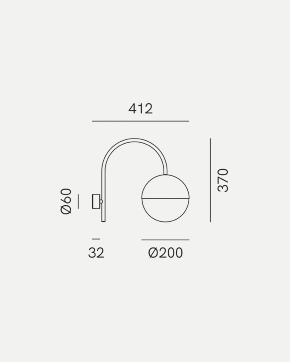 Sfera Curved Arm Wall Light