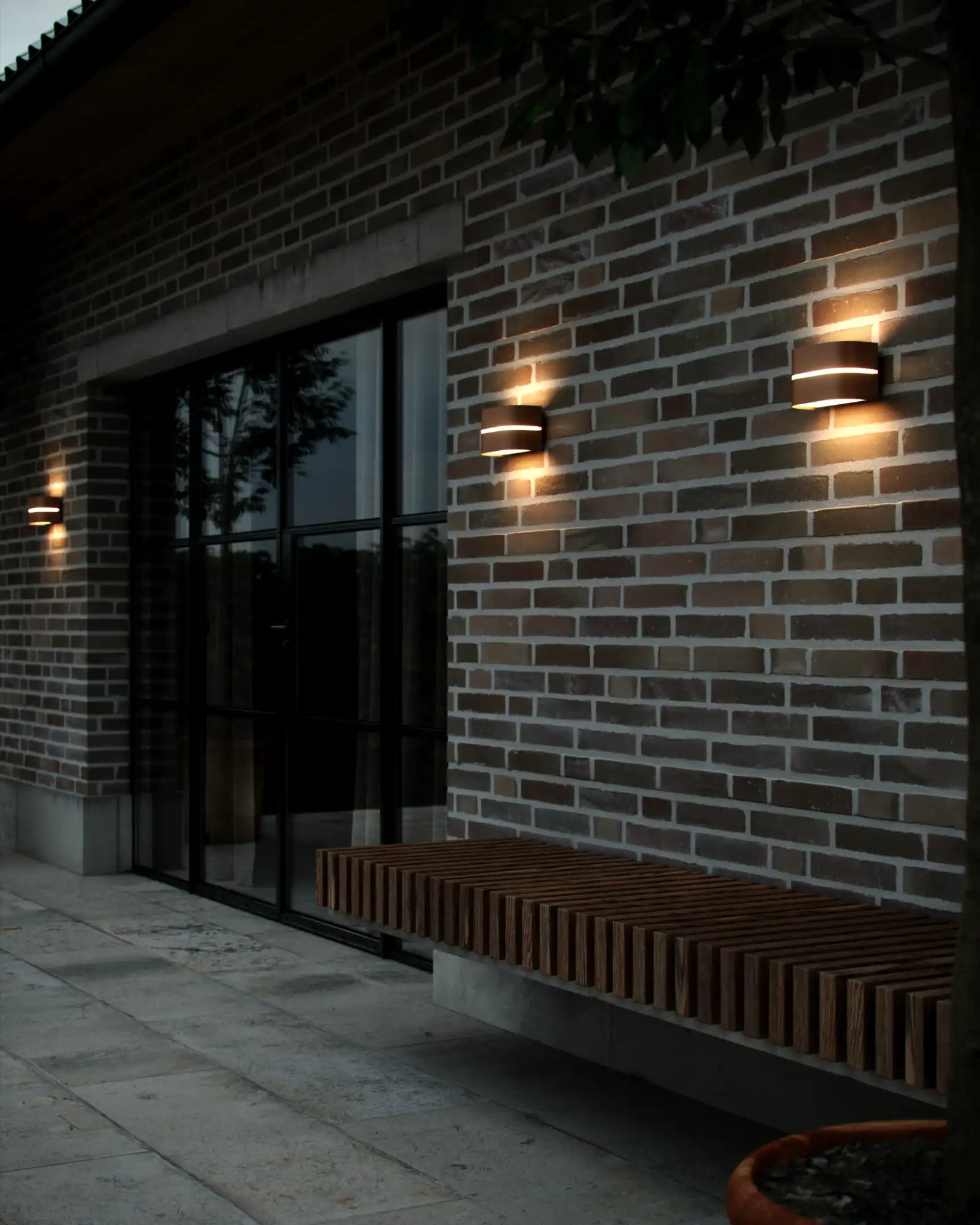 Sibelis Wall Light by Nordlux Lighting featured in a contemporary patio | Nook Collections