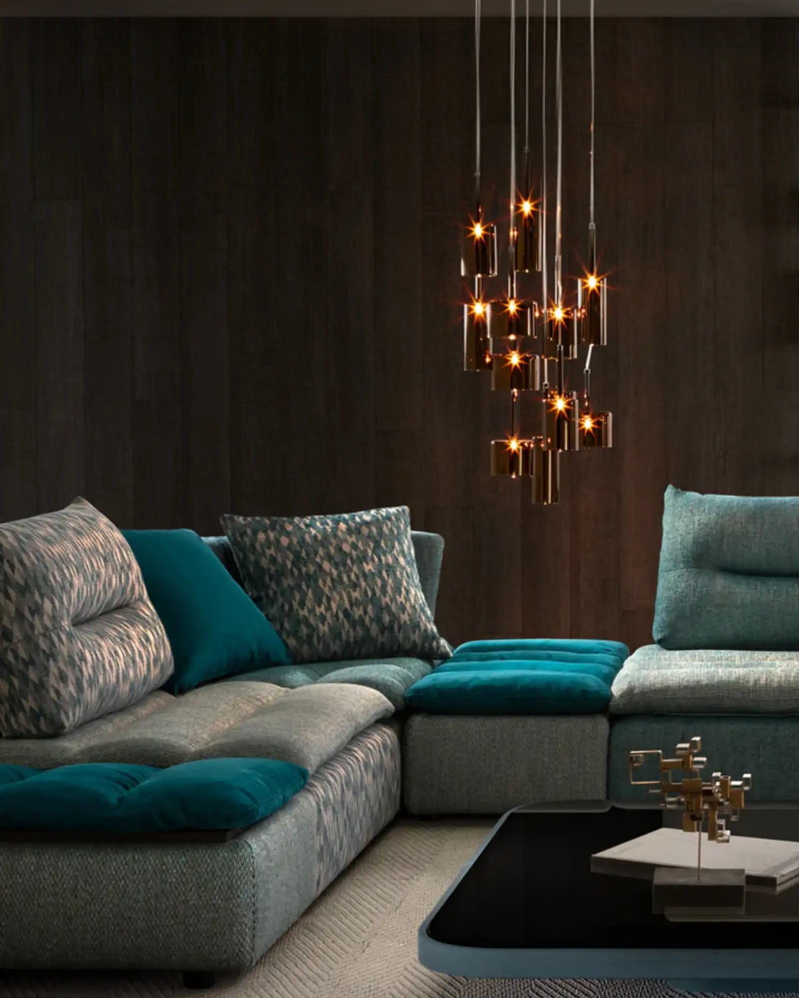 Spillray Pendant Light by Axo Light featured within a contemporary living room | Nook Collections