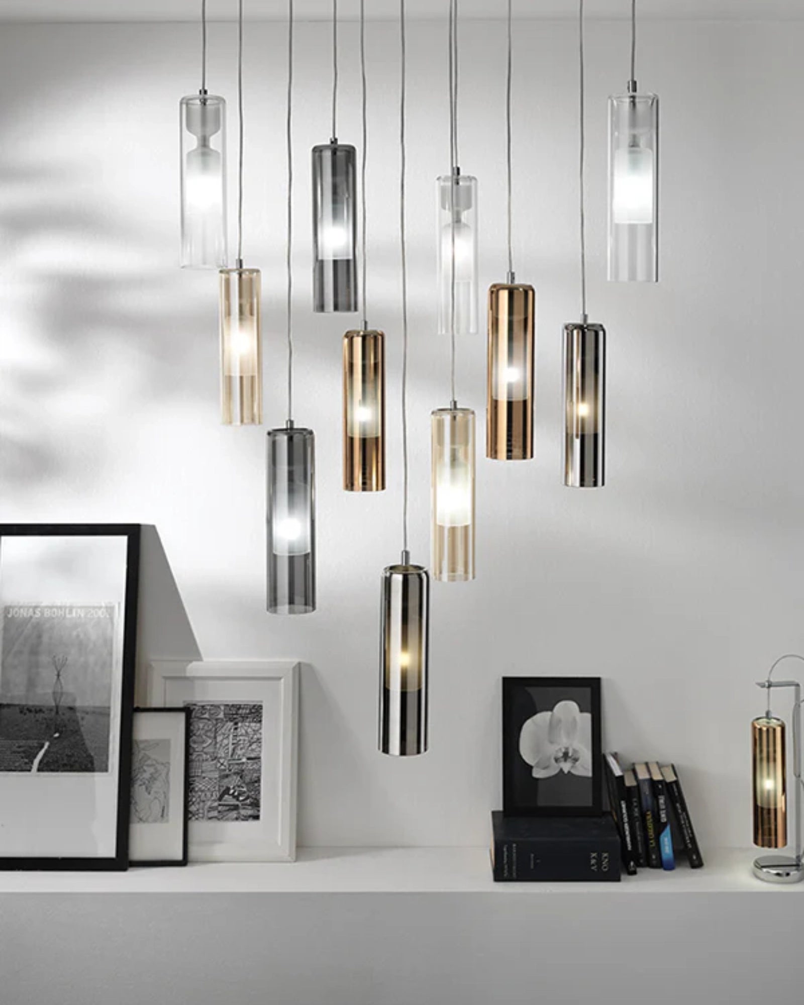 Tao Single Pendant Light by Cangini & Tucci featured in a modern contemporary living room | Nook Collections