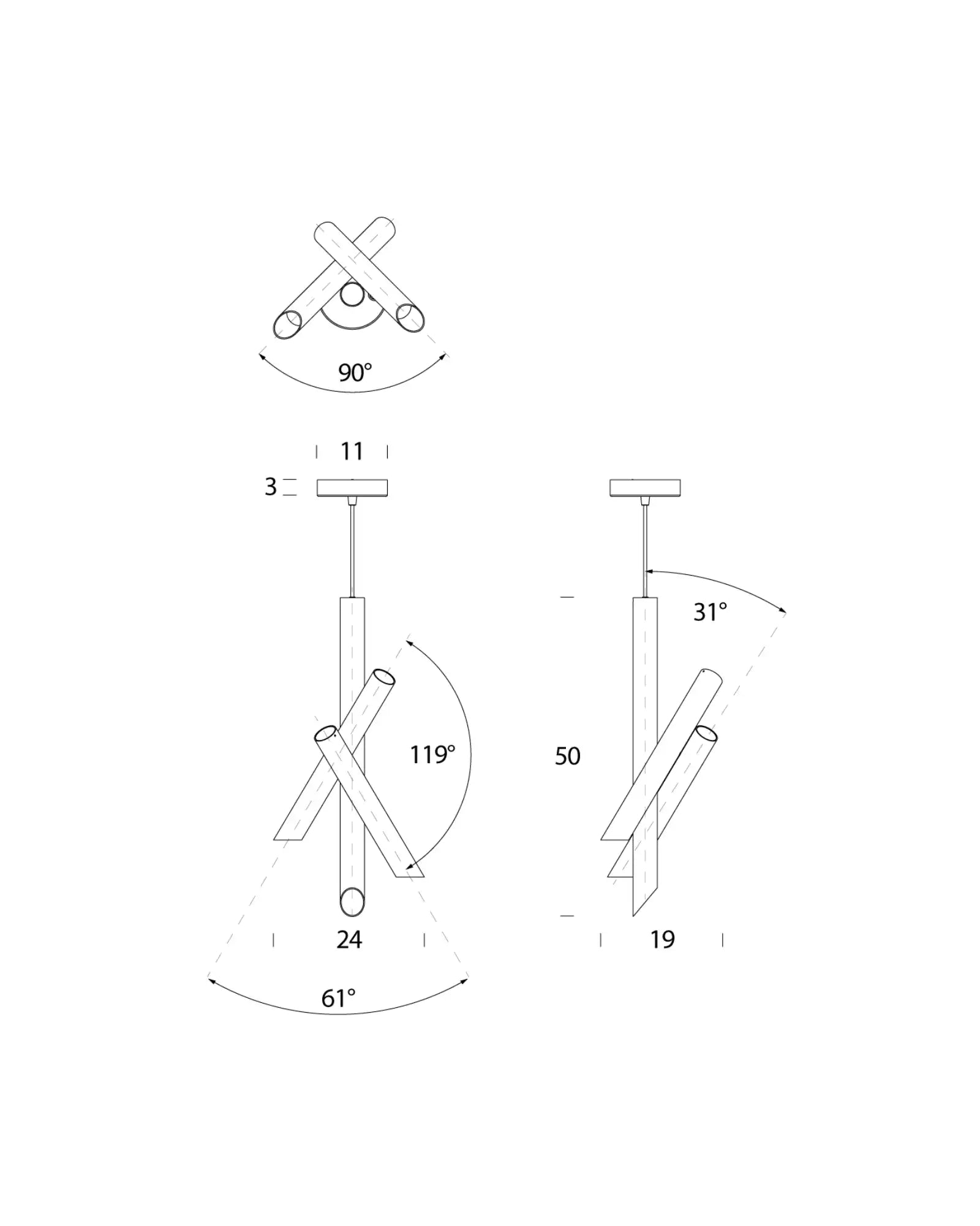 Tubes 3 Pendant Light