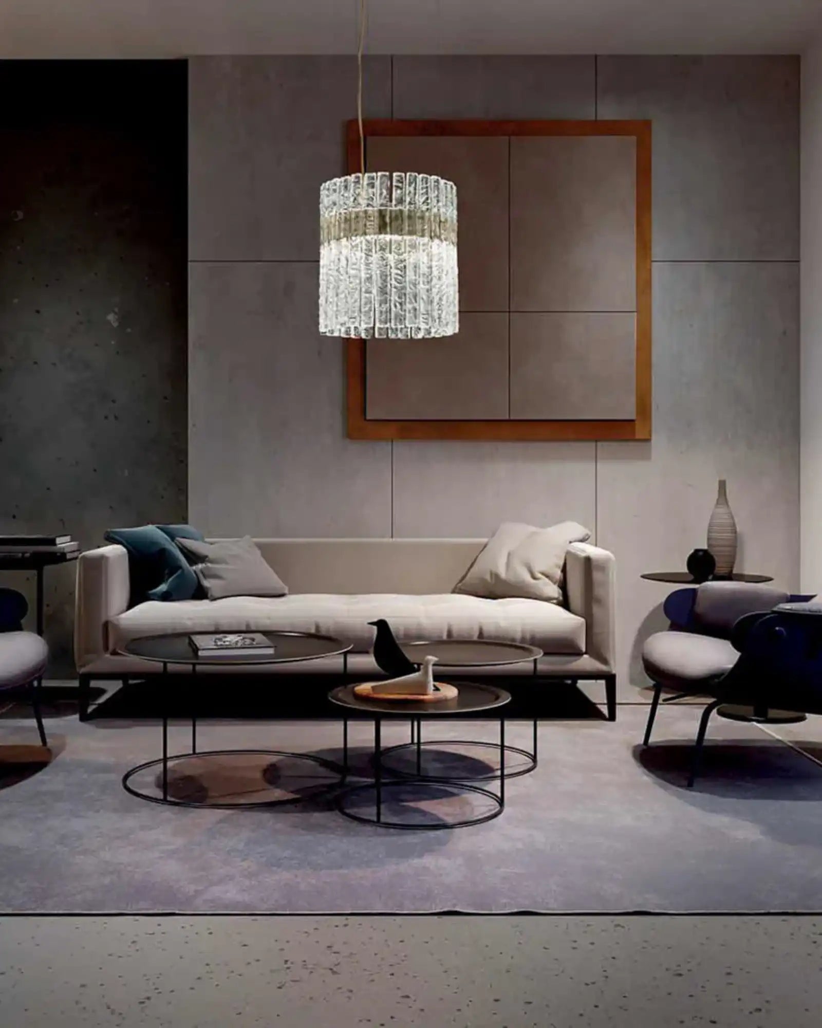 Vegas Pendant Light by Masiero Lighting featured within a contemporary living room | Nook Collections