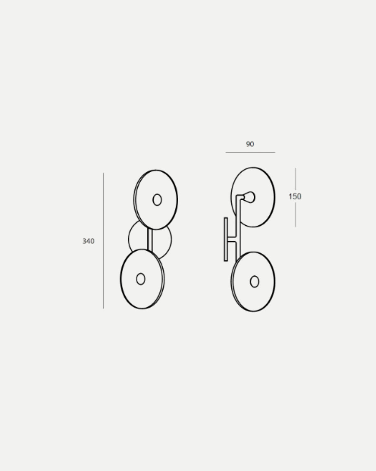 Coral Duo Rod Off Centred Wall Light