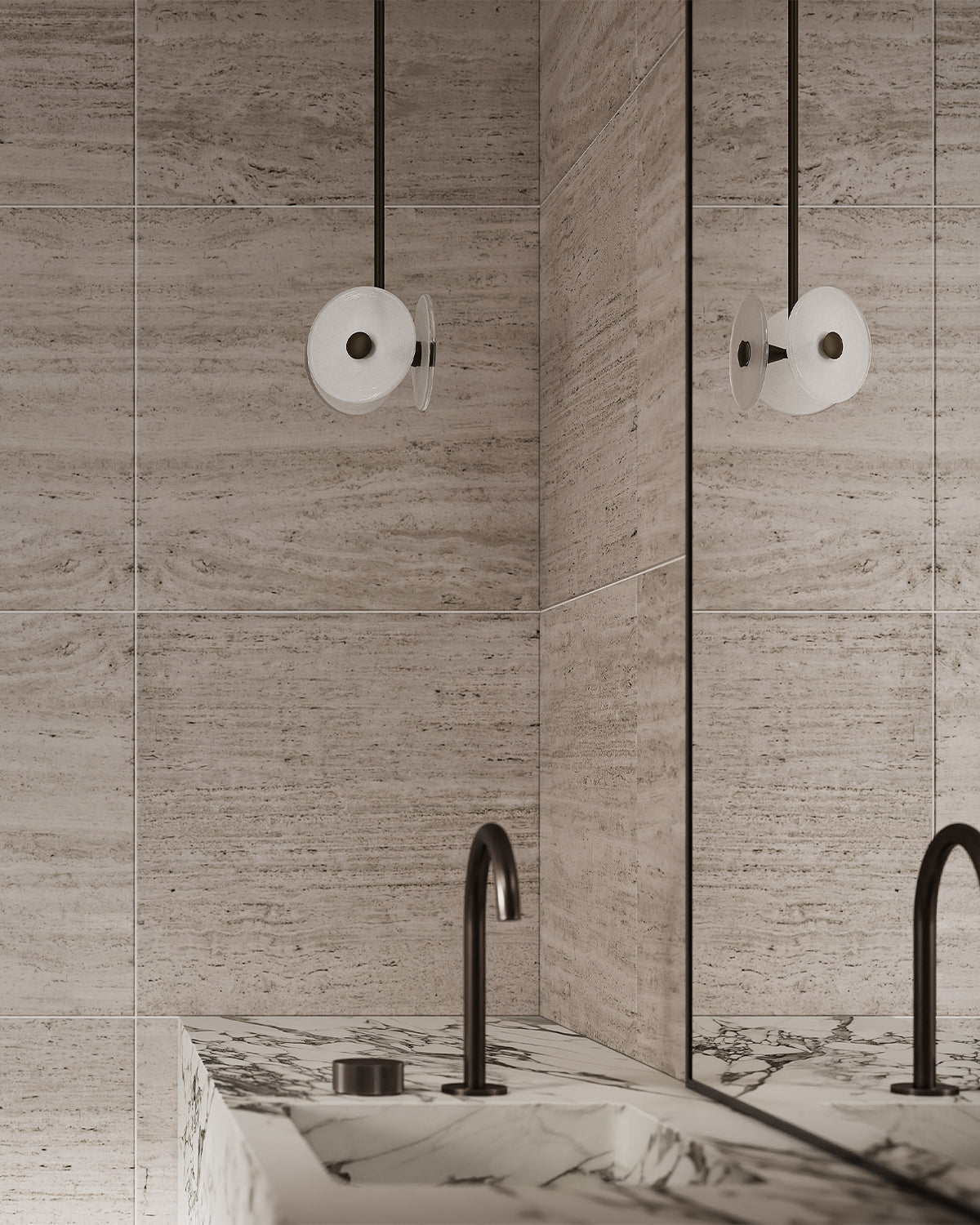 Coral Tri Rod Pendant Light