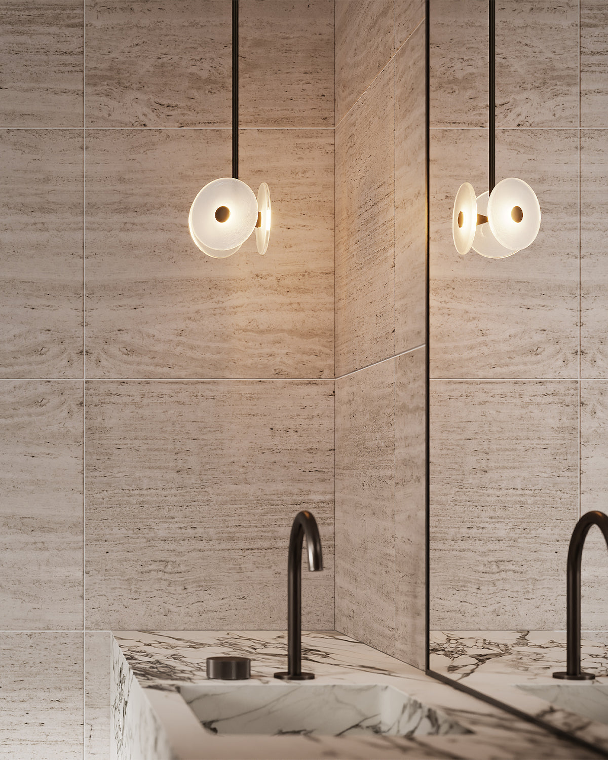 Coral Tri Rod Pendant Light