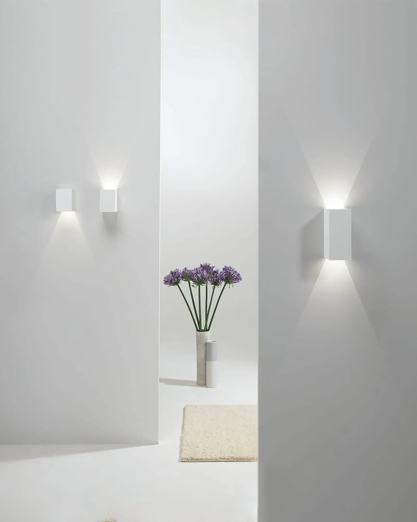 Parma 100 minimalistic plaster rectangular wall light cluster