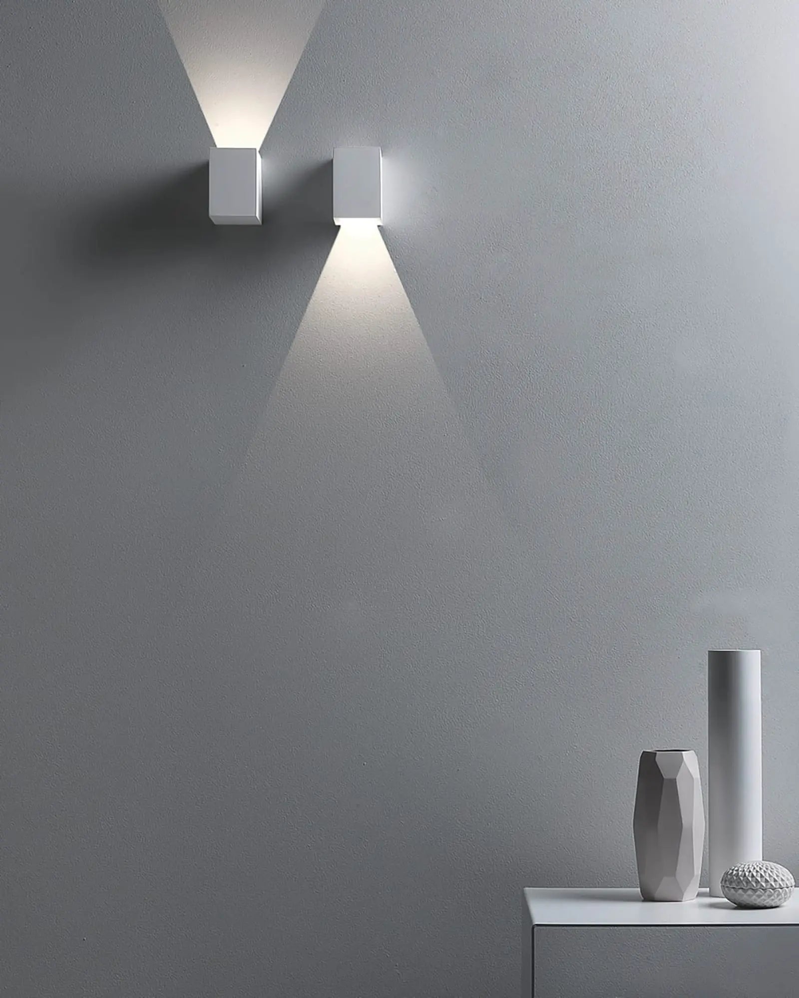 Parma 110 minimalistic plaster rectangular wall light cluster