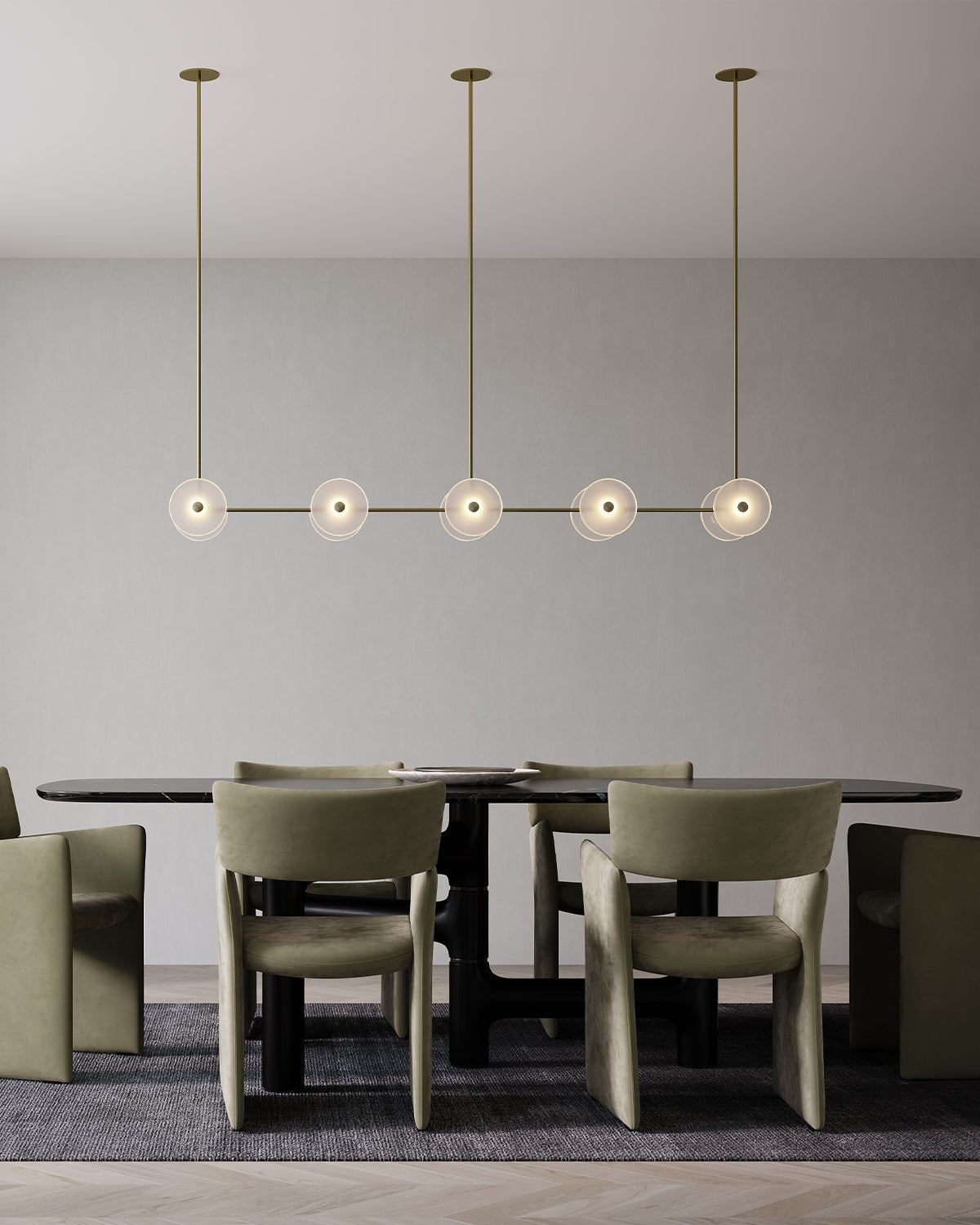 Coral Linear Rod 10 Pendant Light