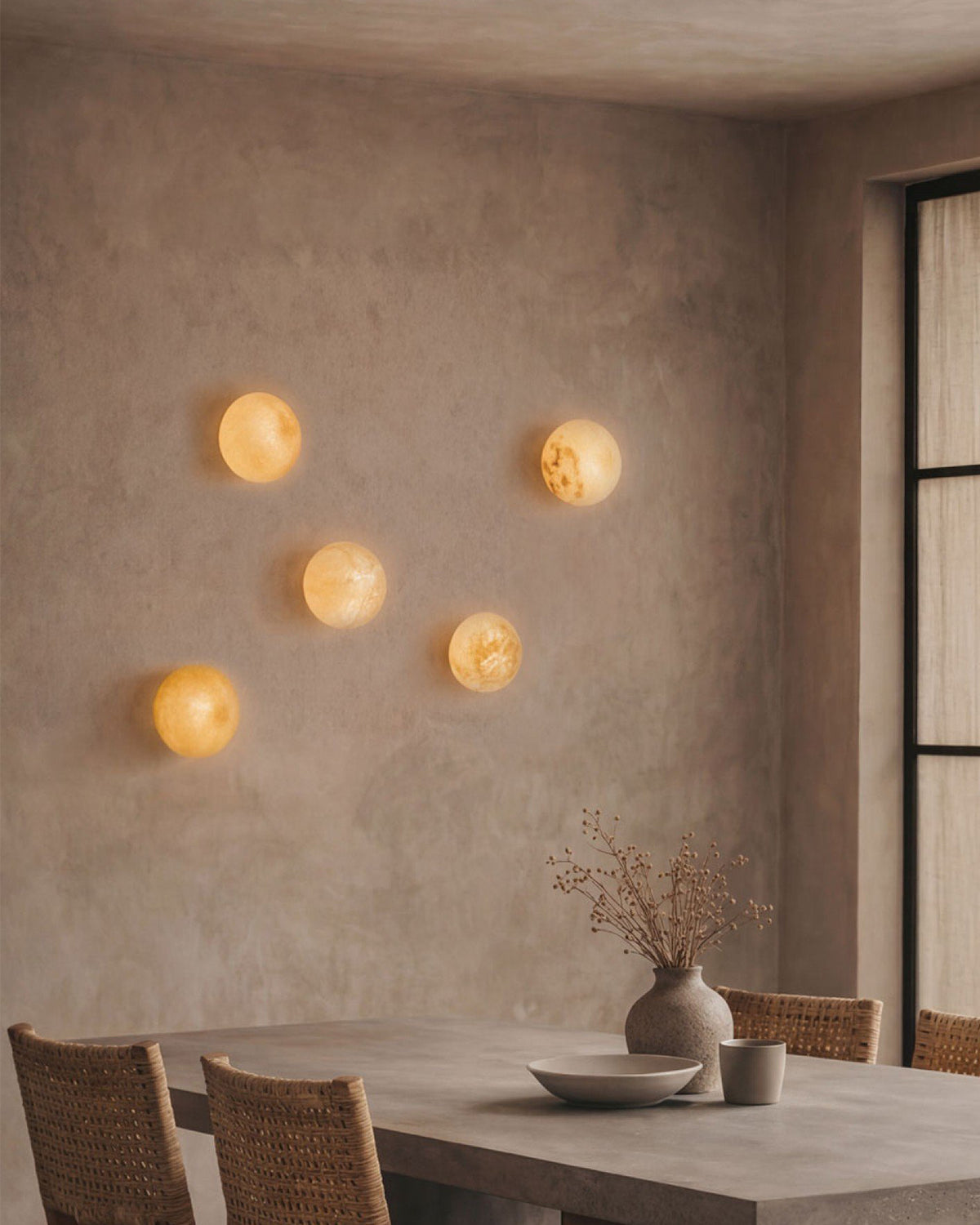Sol Tobacco Alabaster Wall Light