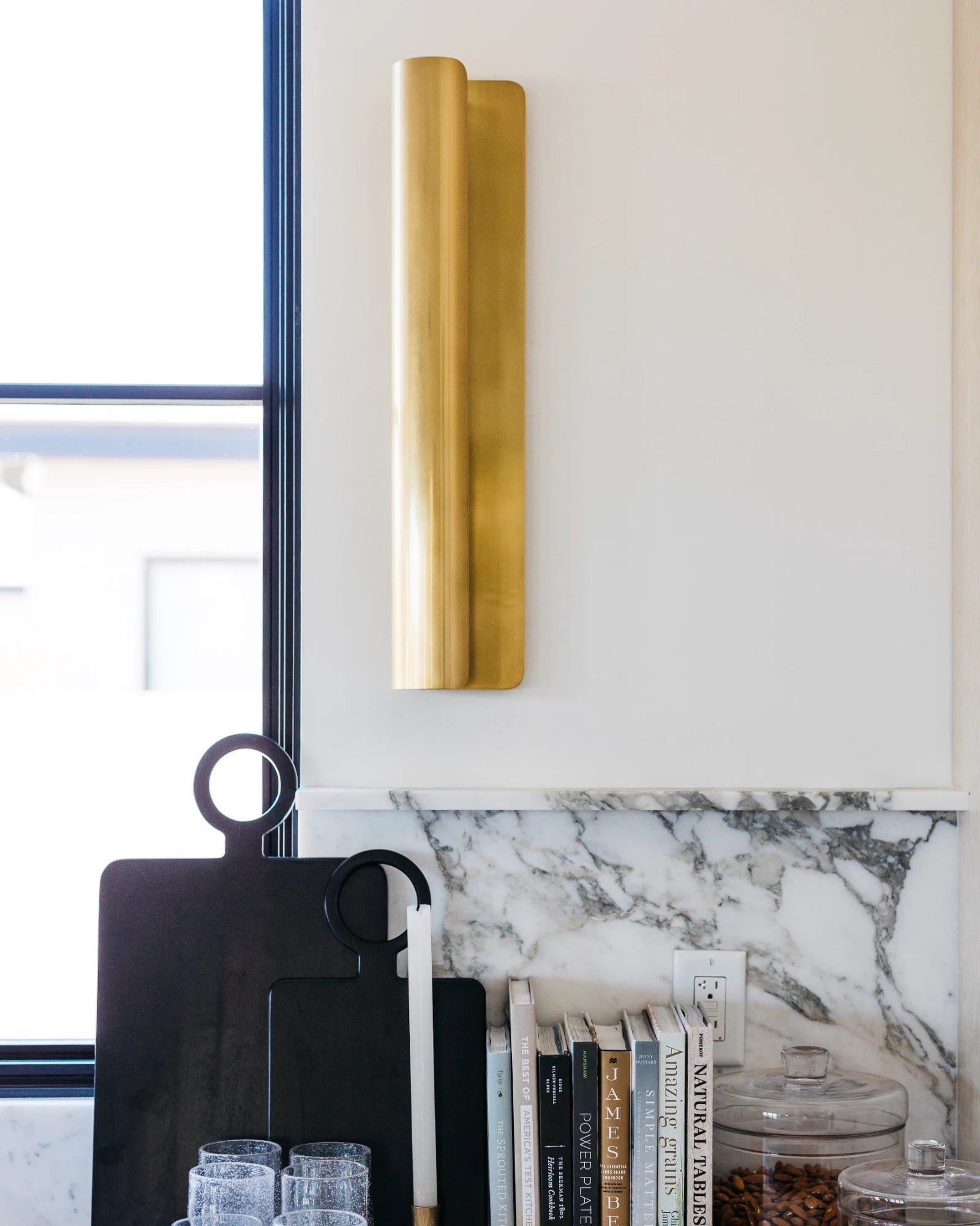 Accord Wall Light by Hudson Valley Lighting featured in a modern kitchen top.