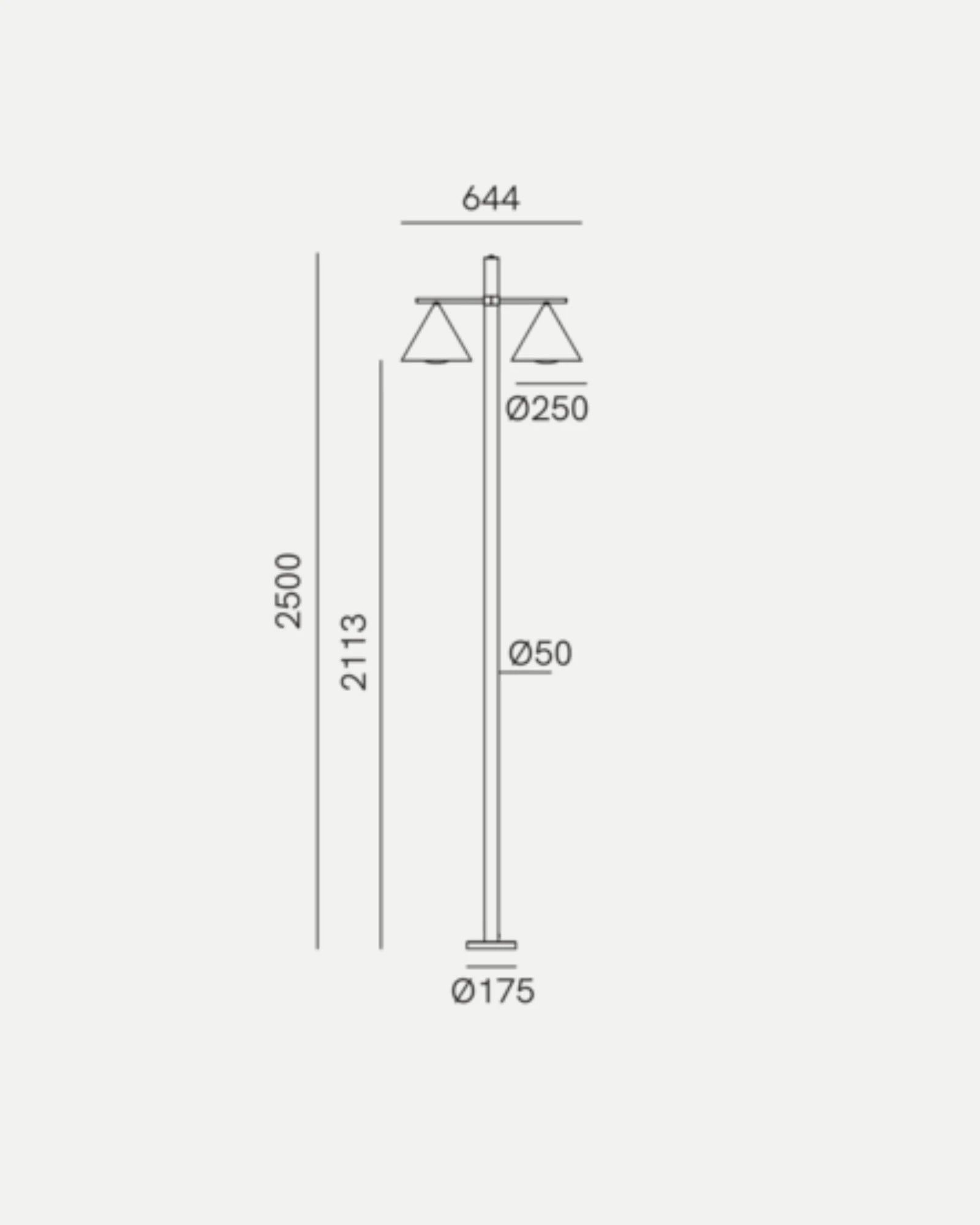 Cone 2lt Pole Light