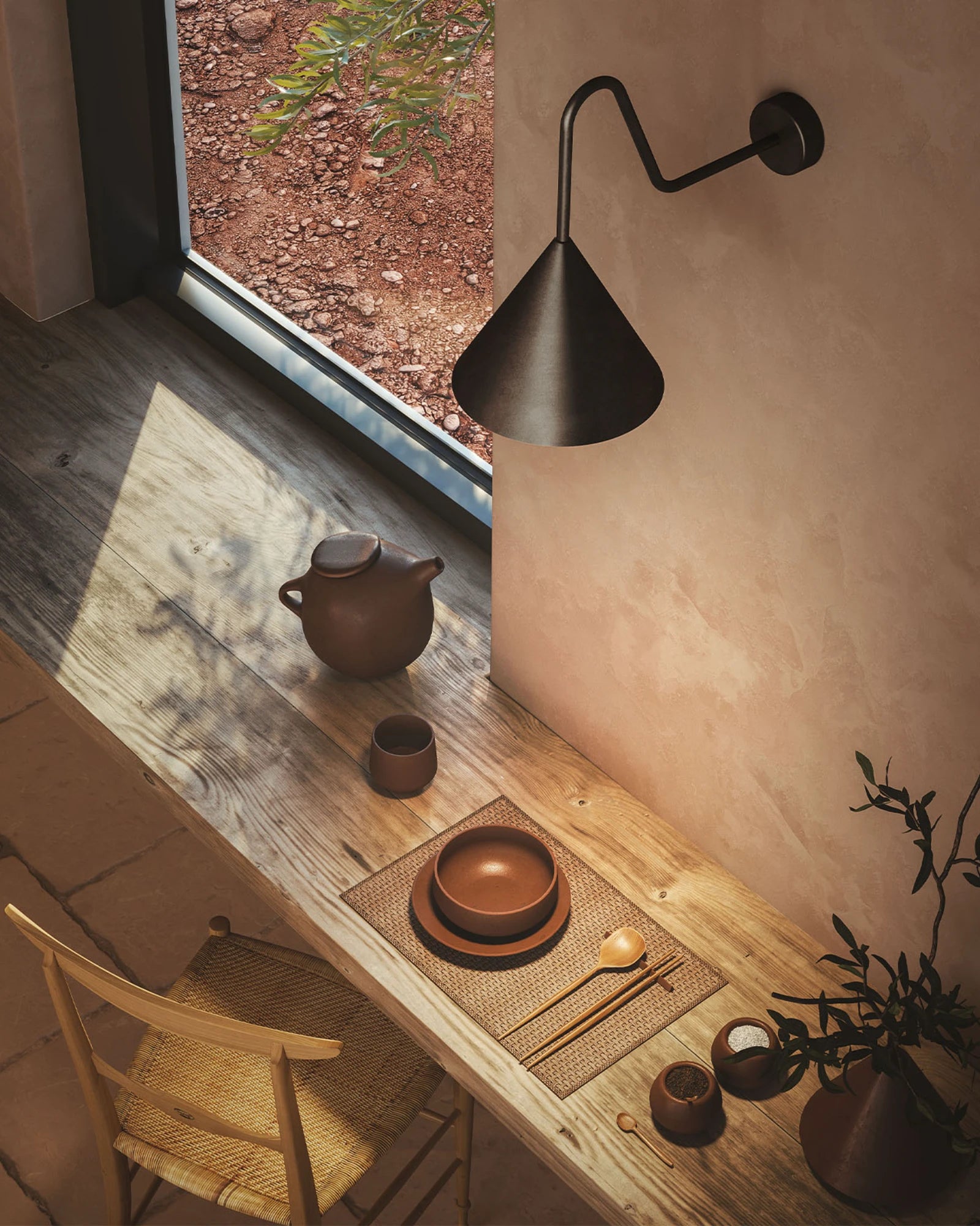 Cone Gooseneck Wall Light
