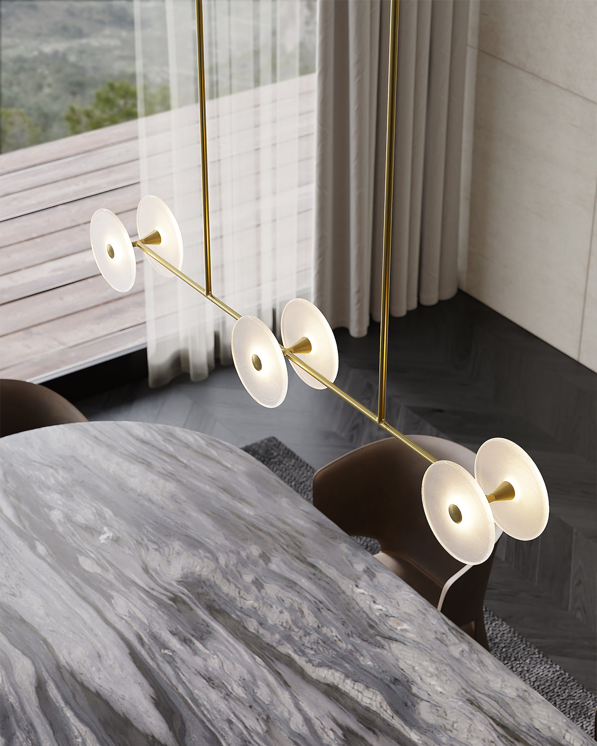 Coral Linear 6lt Pendant Light