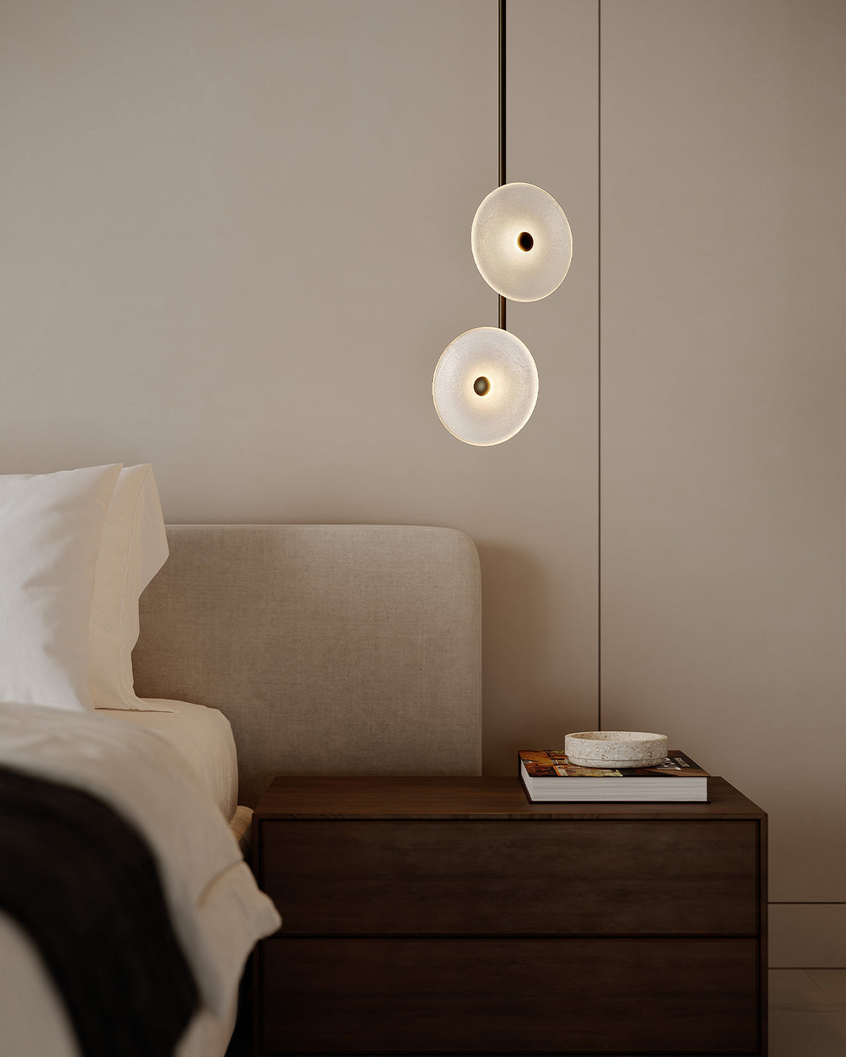 Coral Double Off Centred Fixed Pendant Light