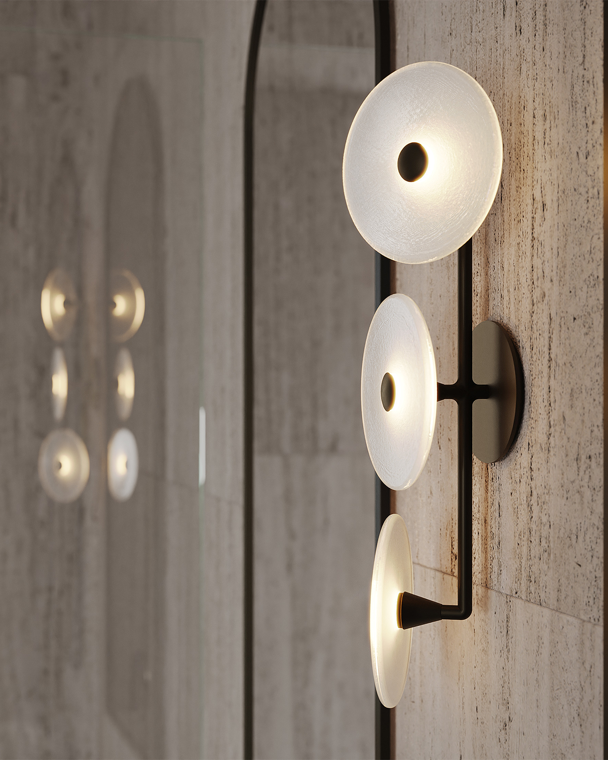 Coral Trio Rod Off Centred Wall Light
