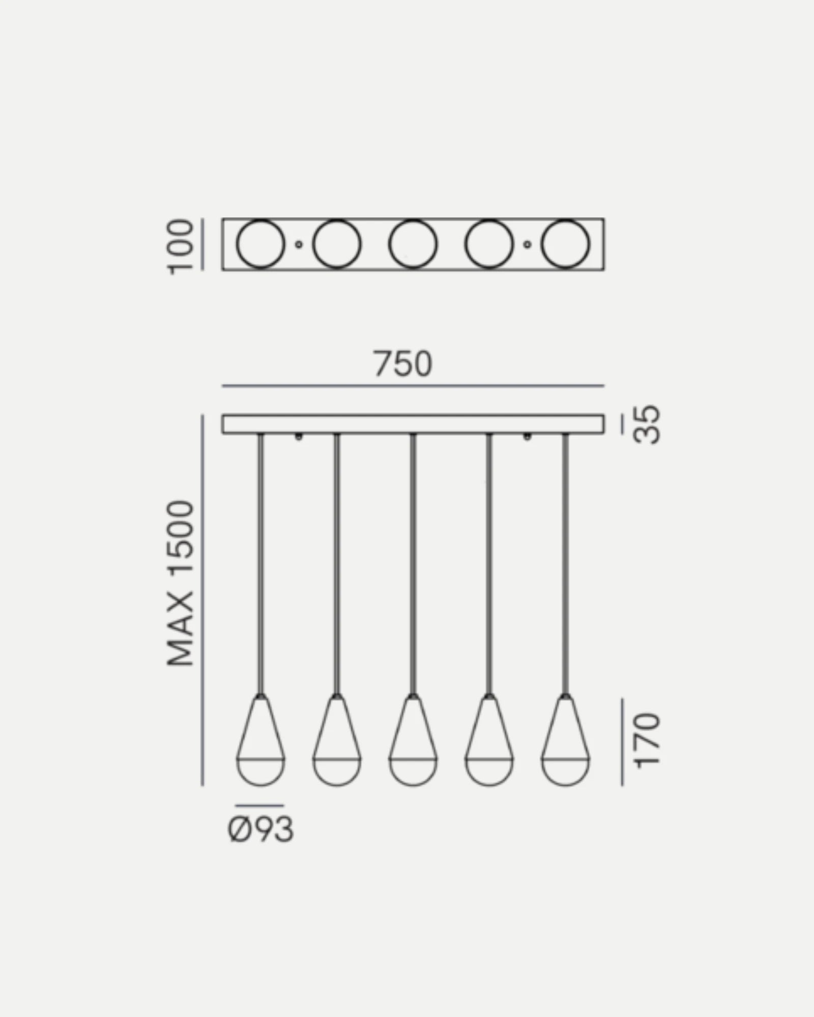 Dew Linear Pendant Light