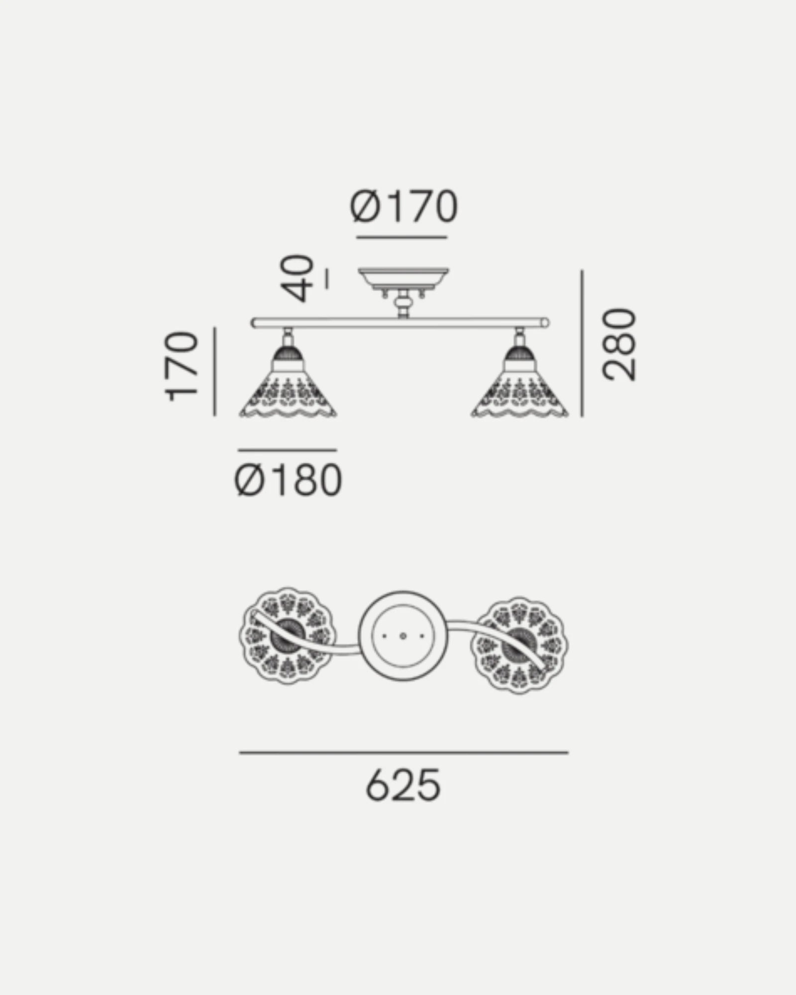 Fiori Di Pizzo 2lt Ceiling Light