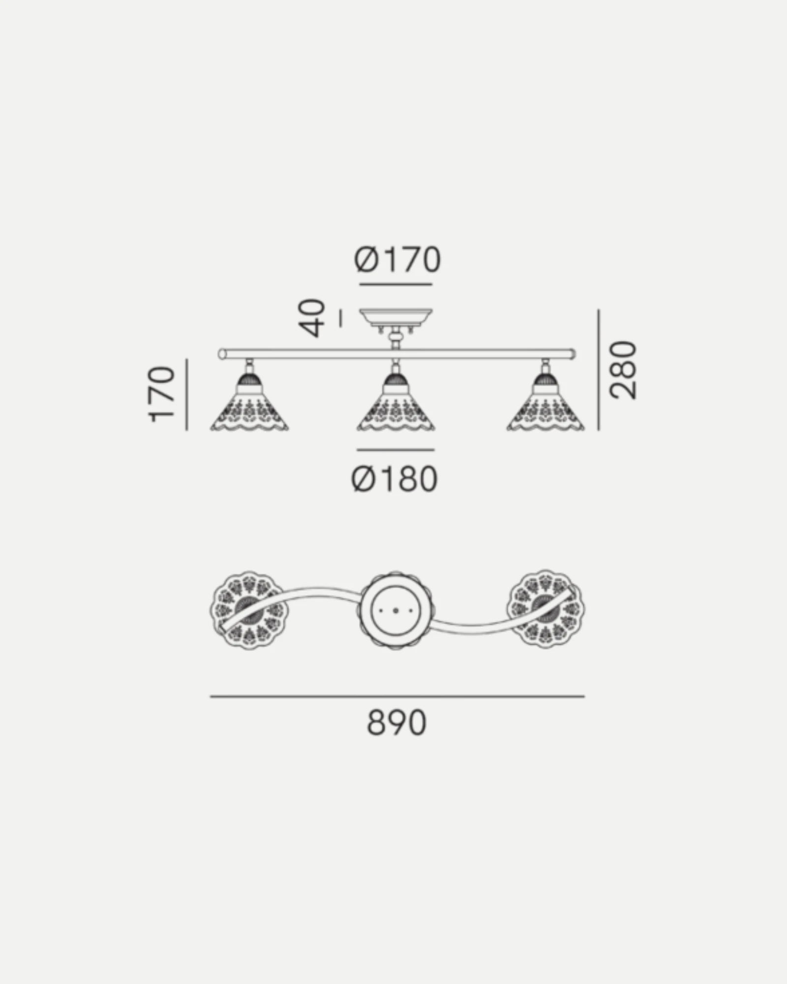 Fiori Di Pizzo 3lt Ceiling Light