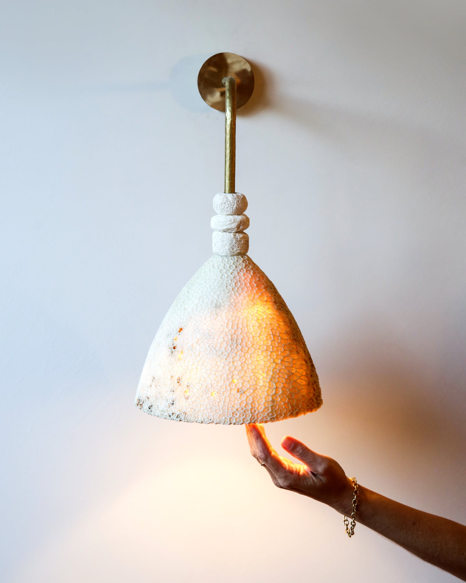 Fossil Coral Arc Cone Wall Light