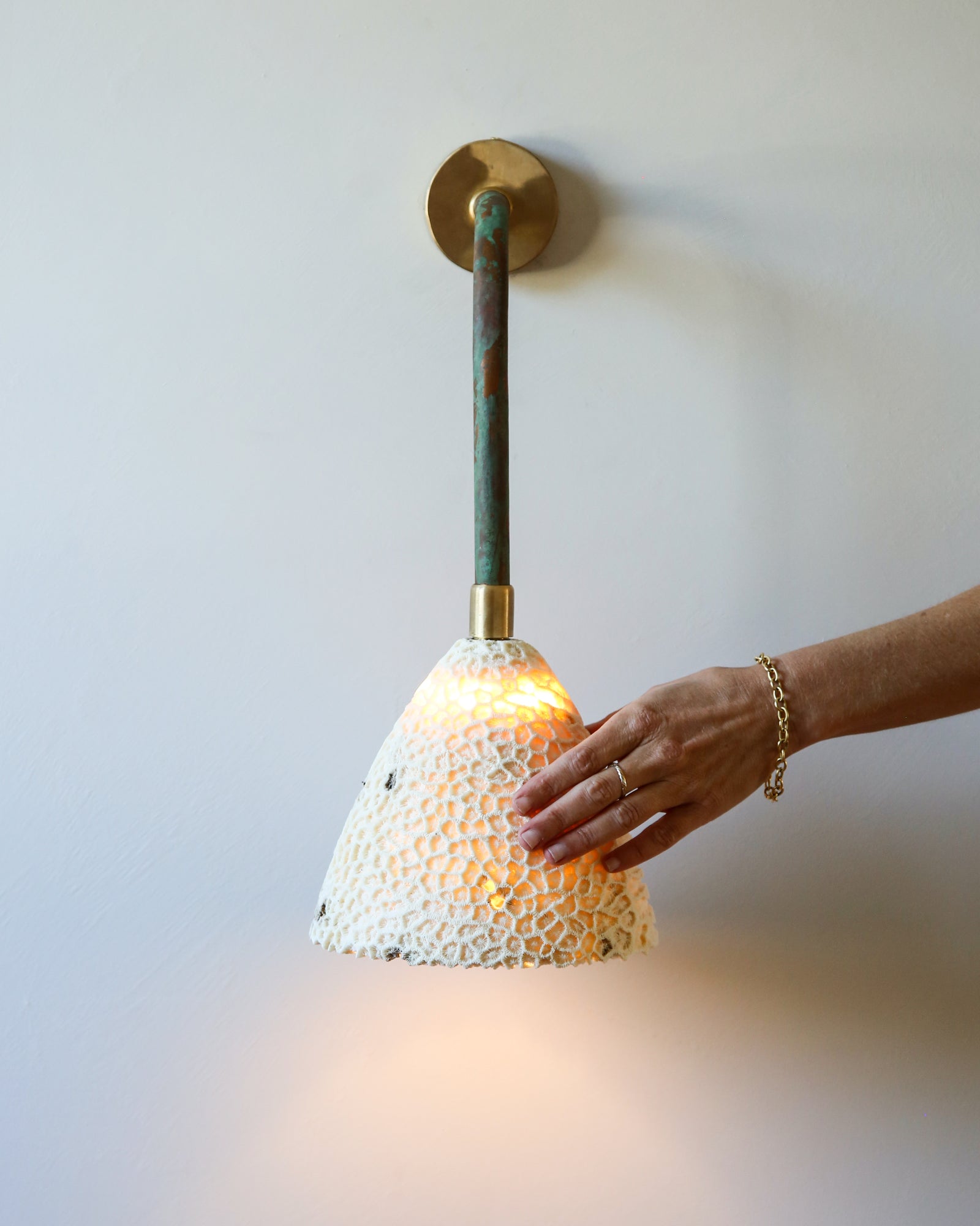 Fossil Coral Arc Cone Wall Light