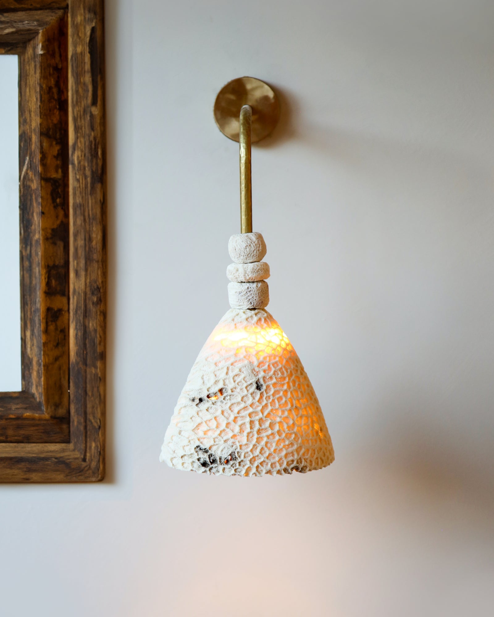 Fossil Coral Arc Cone Wall Light