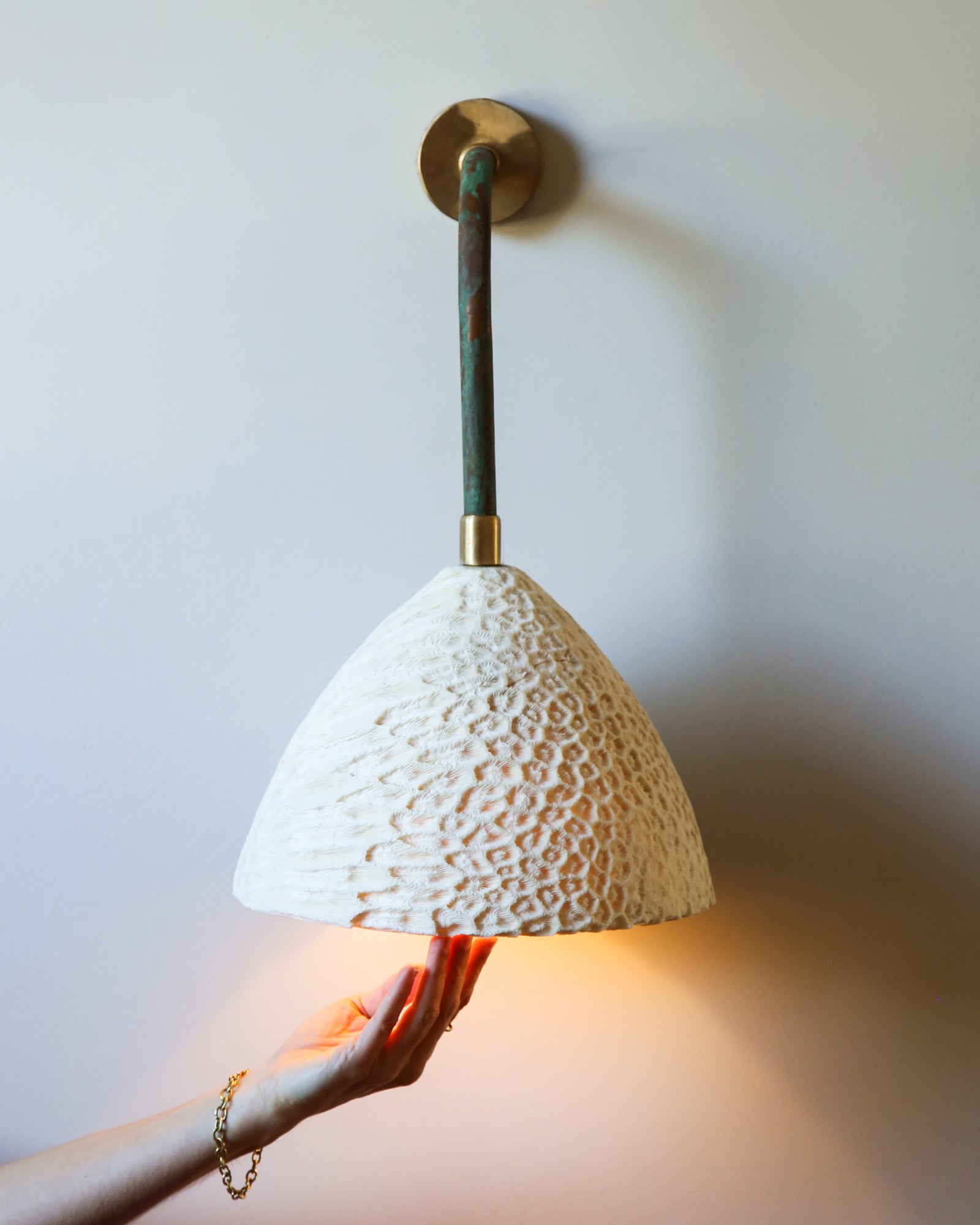 Fossil Coral Arc Cone Wall Light