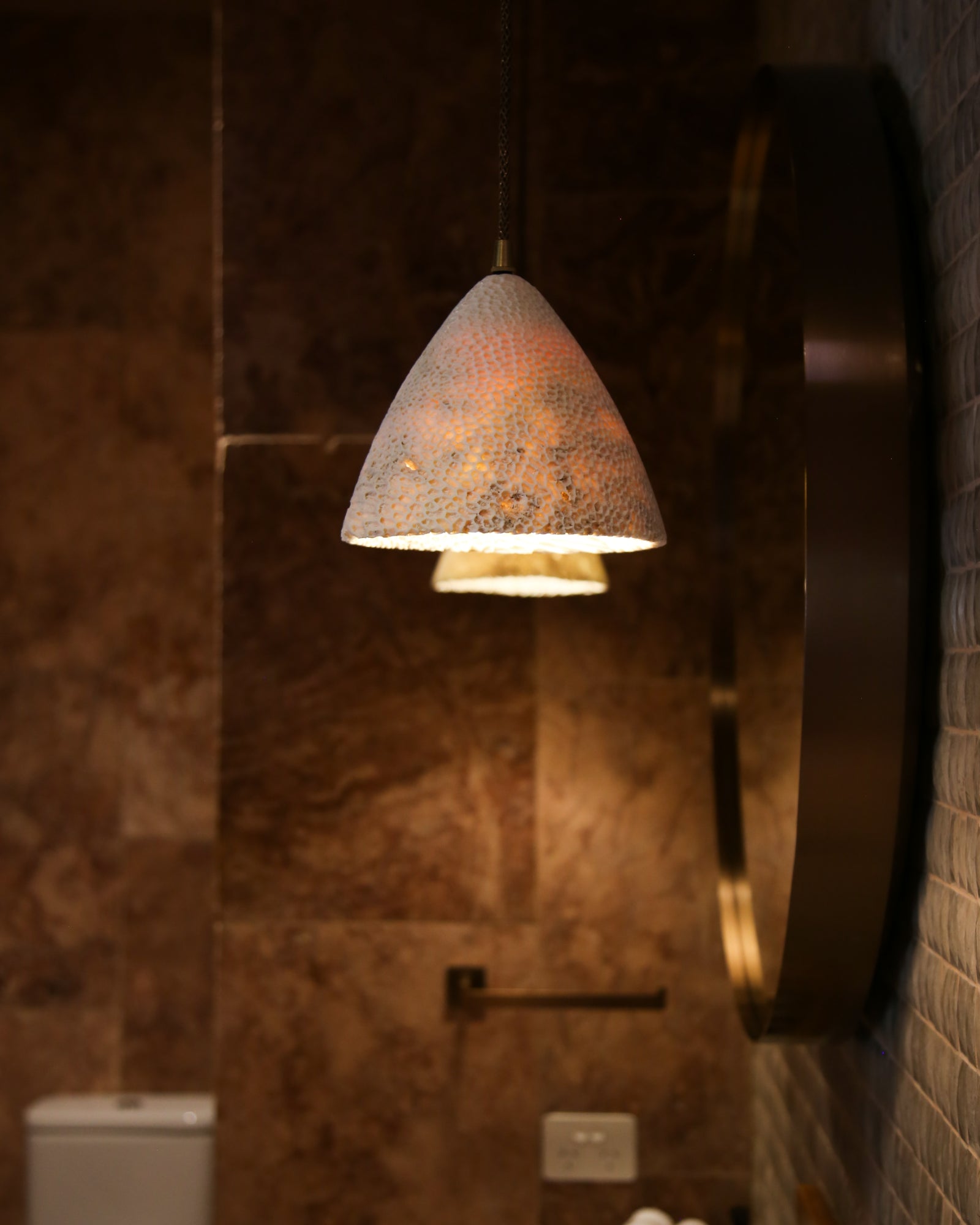 Fossil Coral Cone Pendant Light