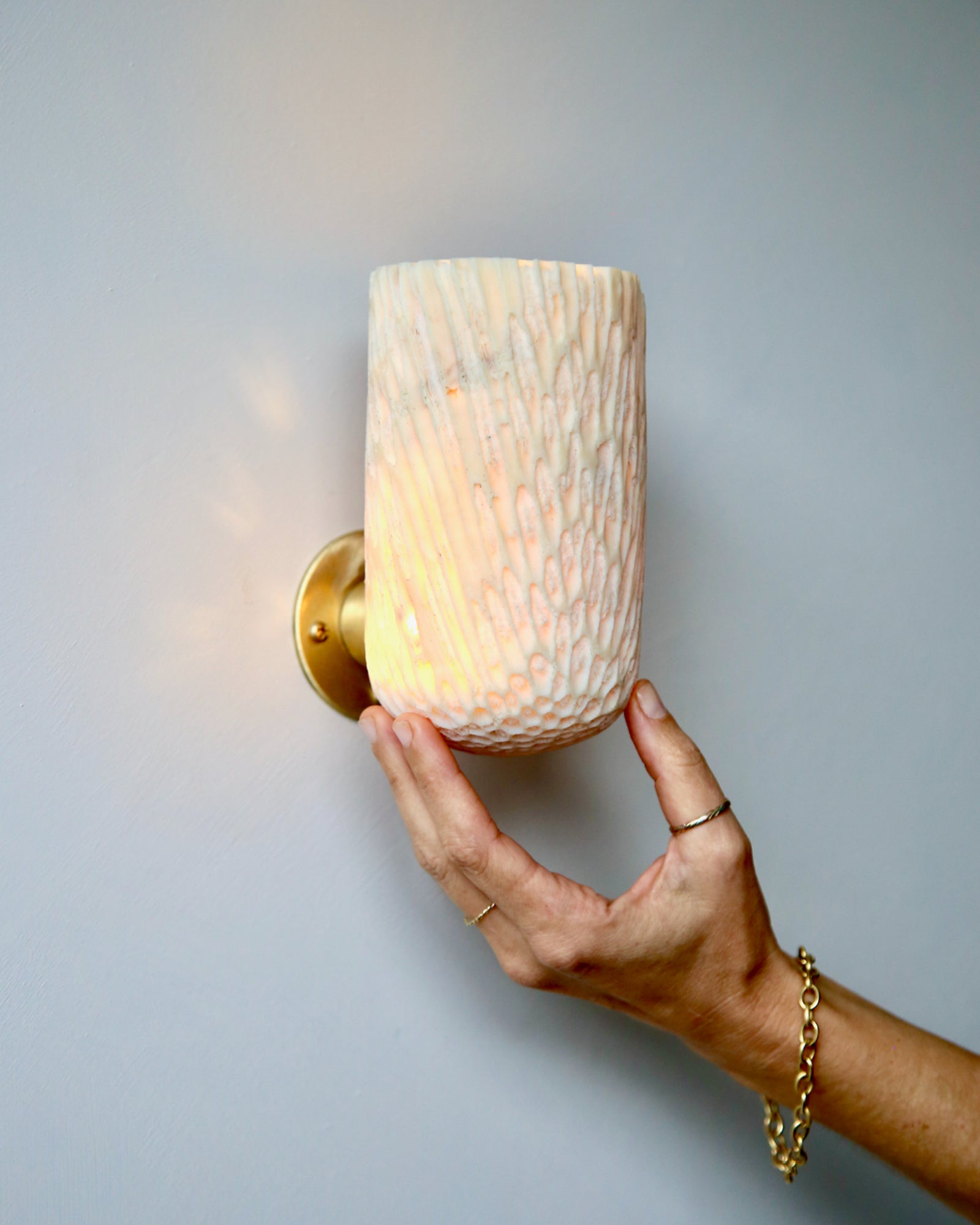 Fossil Coral Dome Wall Light