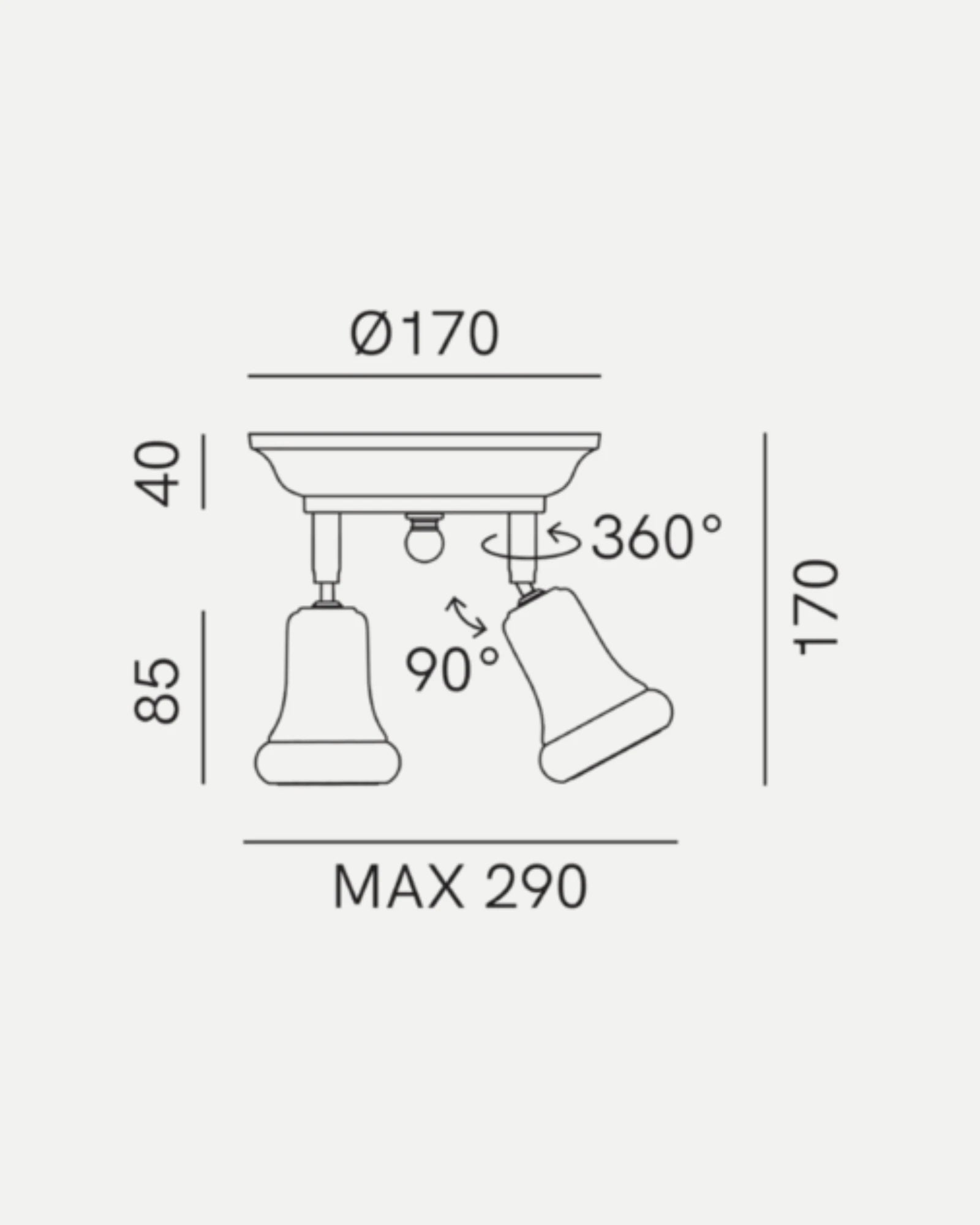 Mini 2lt Ceiling Light