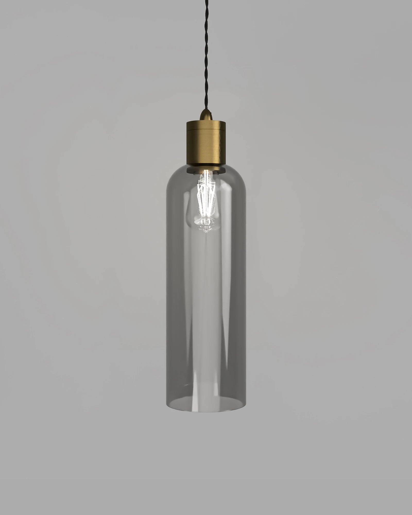 Large glass deals cylinder pendant light